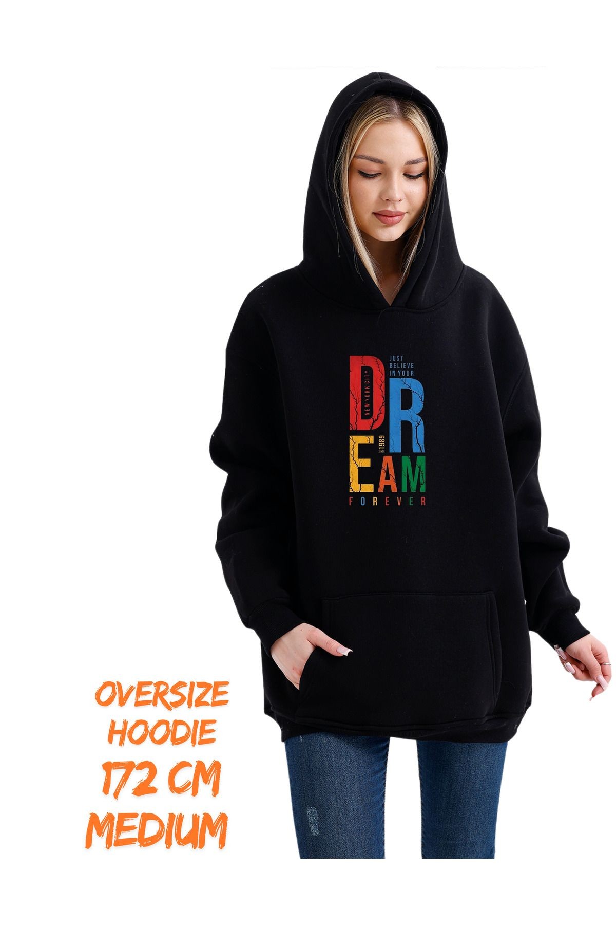 - 3 İplik Şardonlu Kapşonlu ve Kanguru Cepli Sweatshirt "Hoodie"