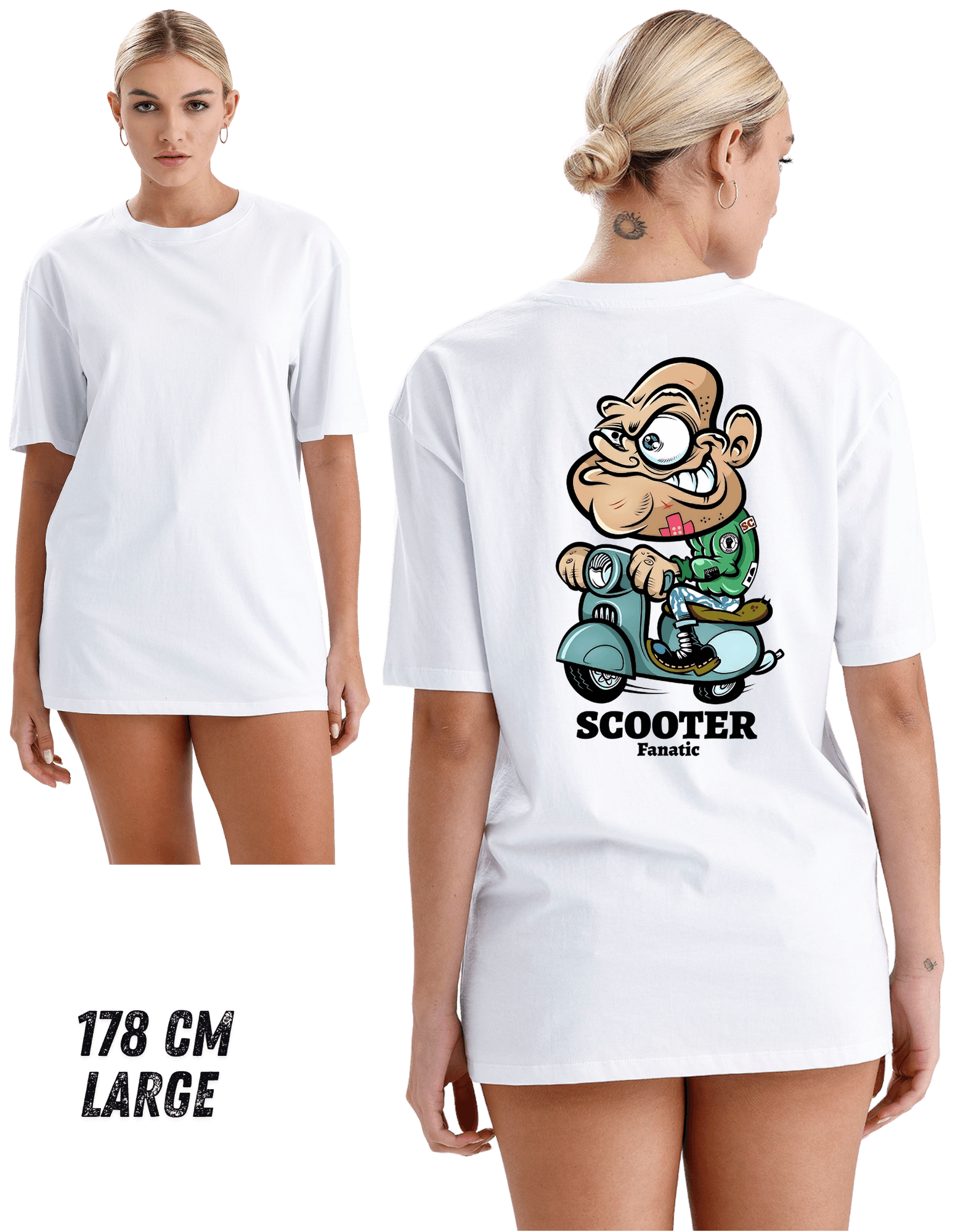 Digital Baskılı %100 Pamuklu Unisex Regular Tişört - Scooter - ANGRY OLD MAN