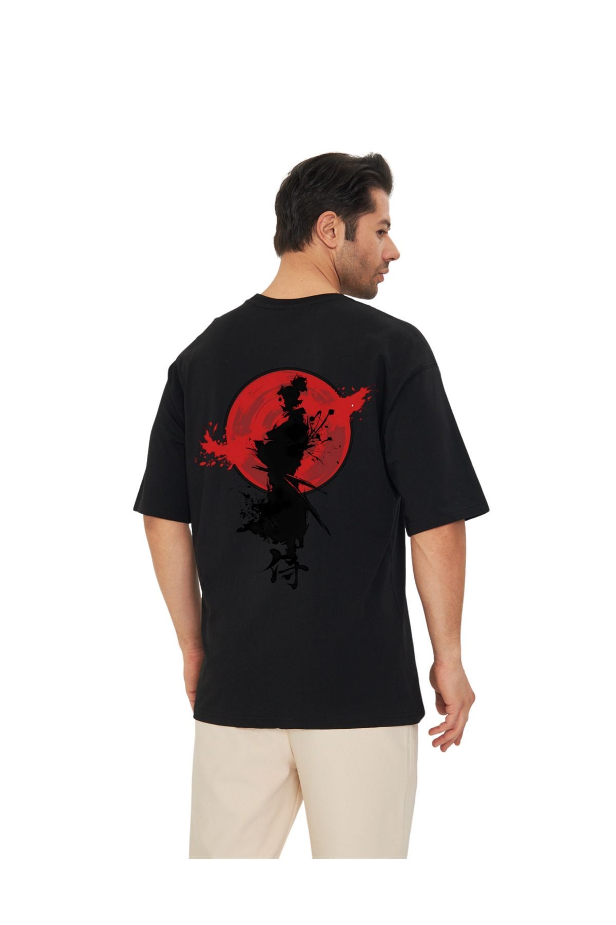 Ukiyo Oversize Savaşçı Desenli Unisex T-shirt