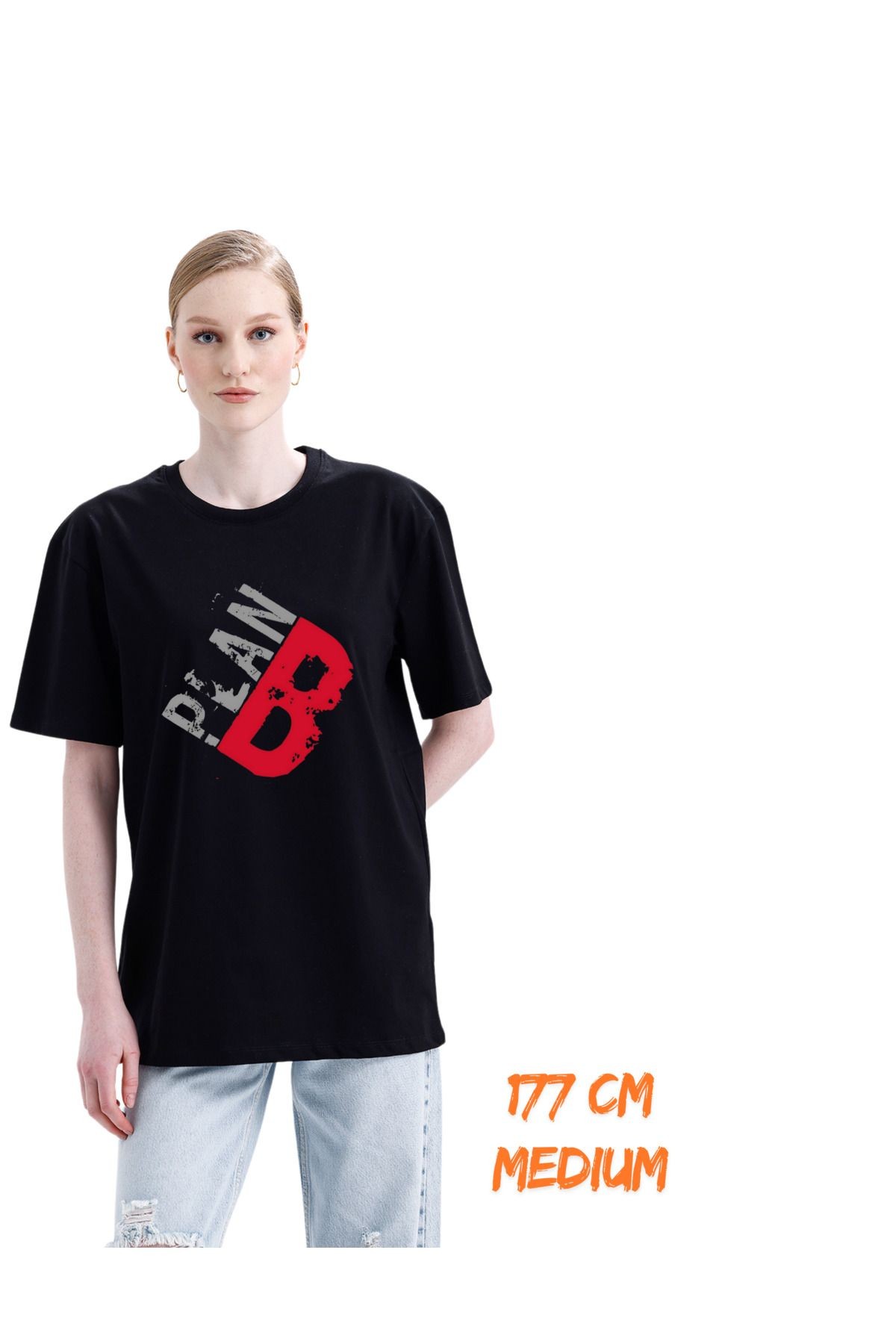 Digital Baskılı %100 Pamuklu Unisex Regular Tişört - B Planı Dizaynı