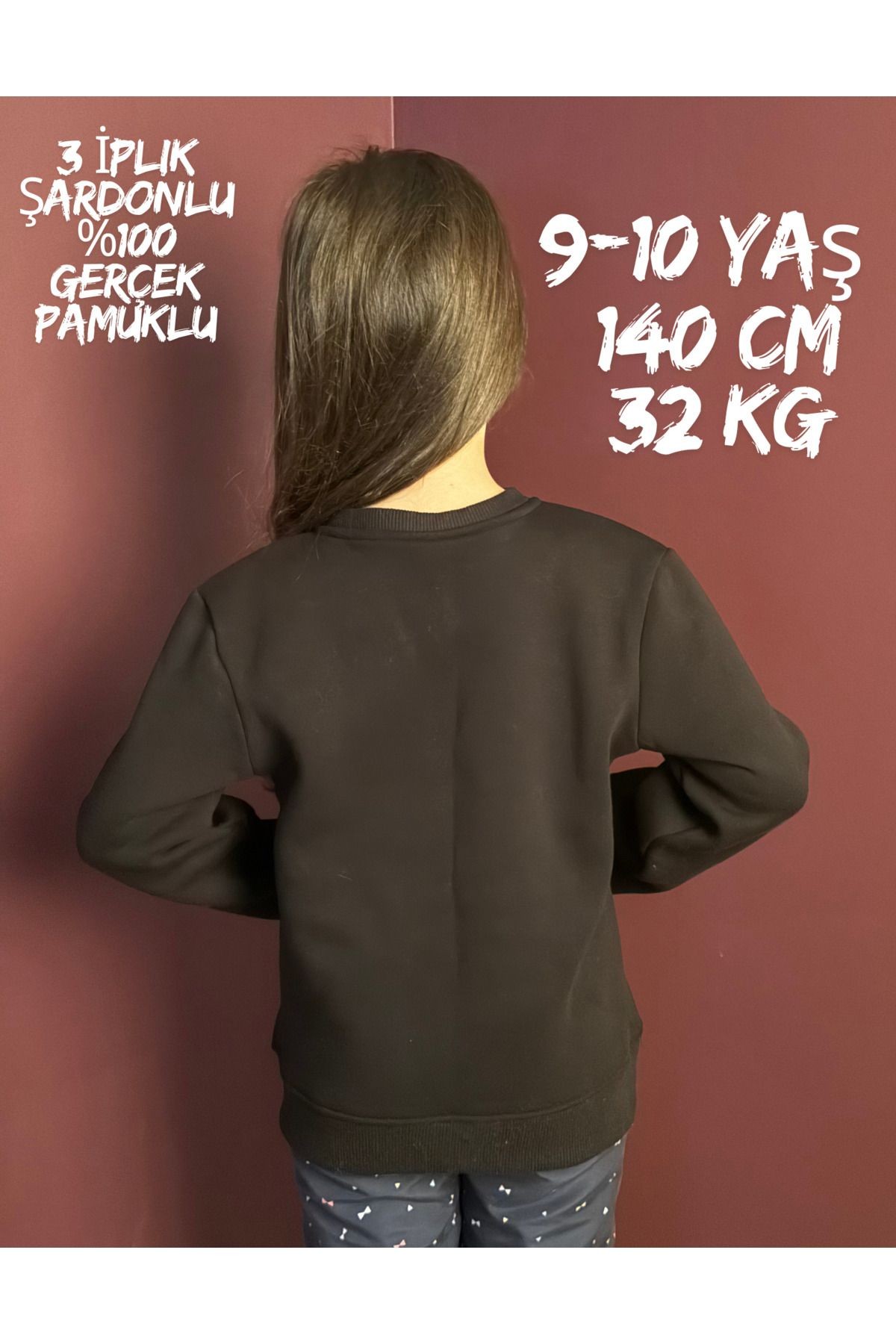 DTF Baskılı 3 İplik Şardonlu %100 Organik Pamuklu Çocuk Sweatshirt