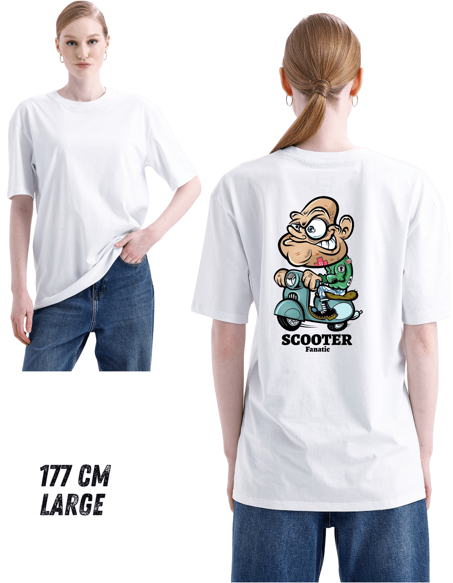 Digital Baskılı %100 Pamuklu Unisex Regular Tişört - Scooter - ANGRY OLD MAN