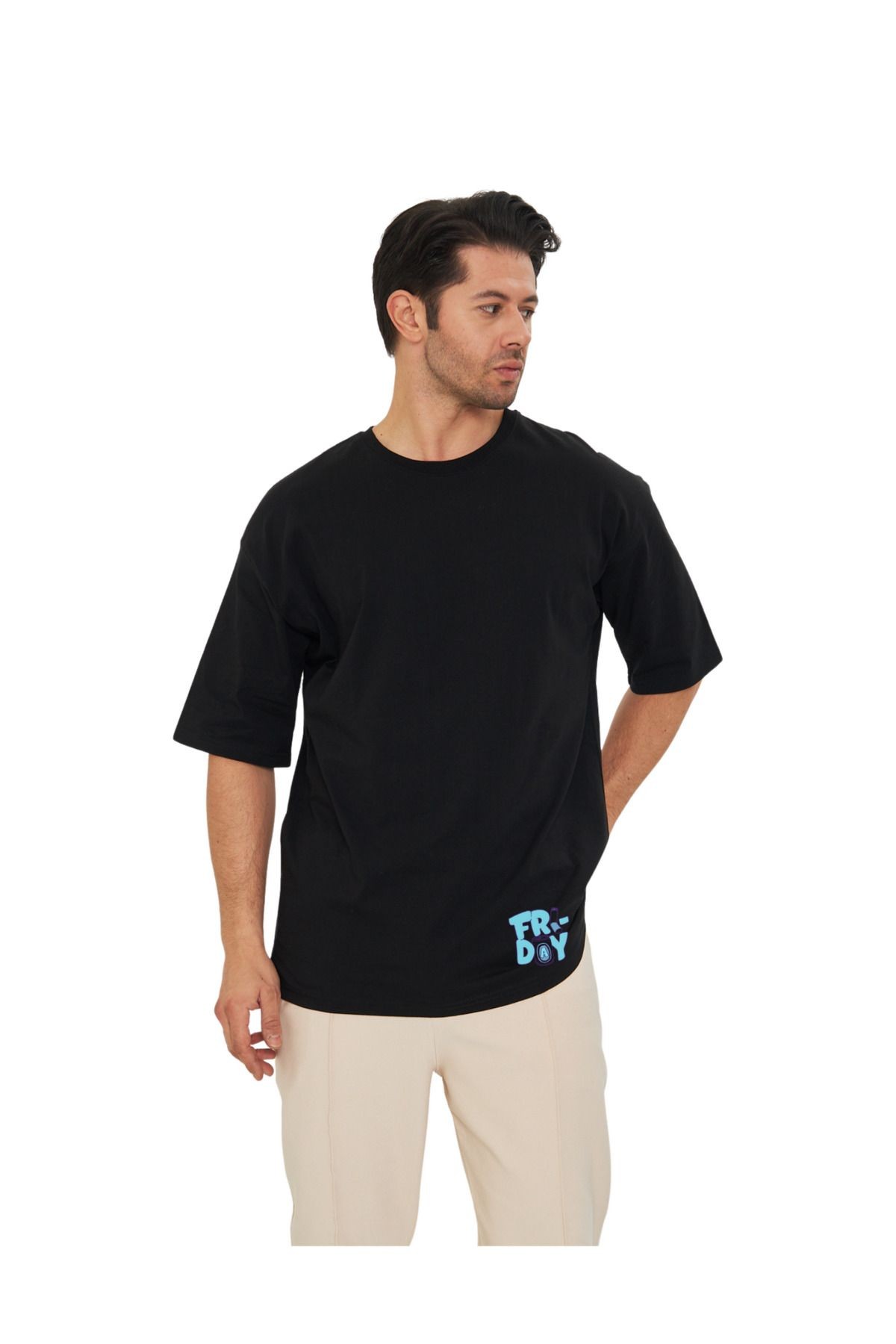 Streetwear Oversize Friday Yazılı Unisex T-Shirt