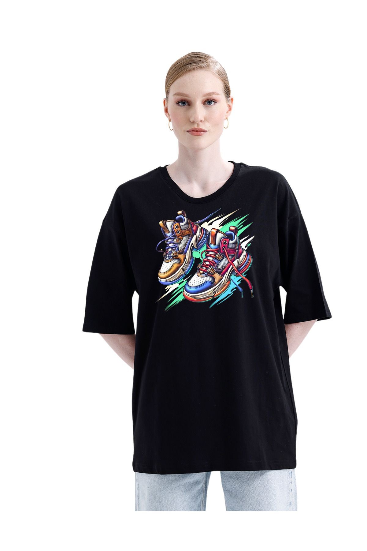 %100 Pamuklu Unisex Oversize Tişört image