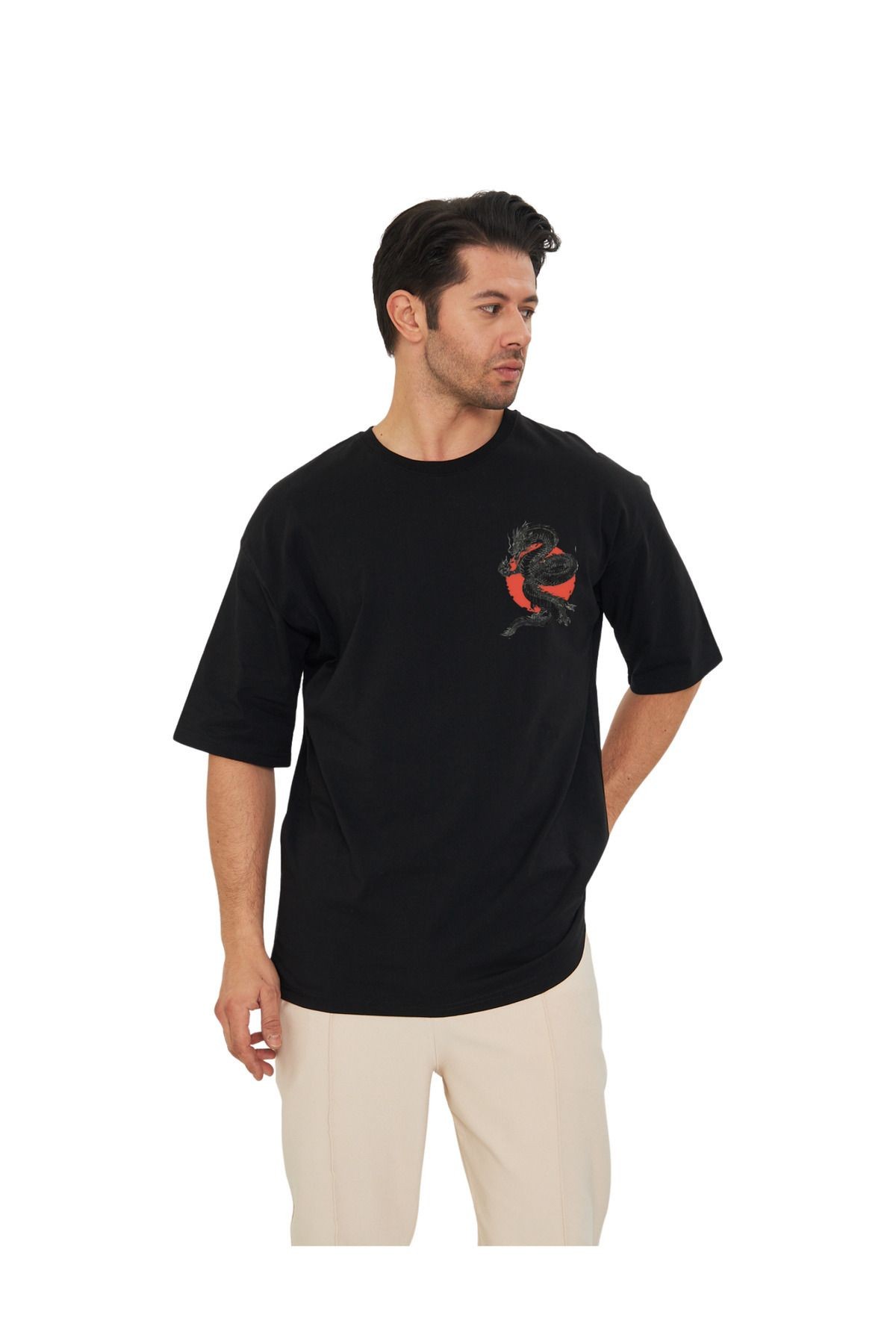 Ukiyo Oversize Savaşçı Desenli Unisex T-shirt