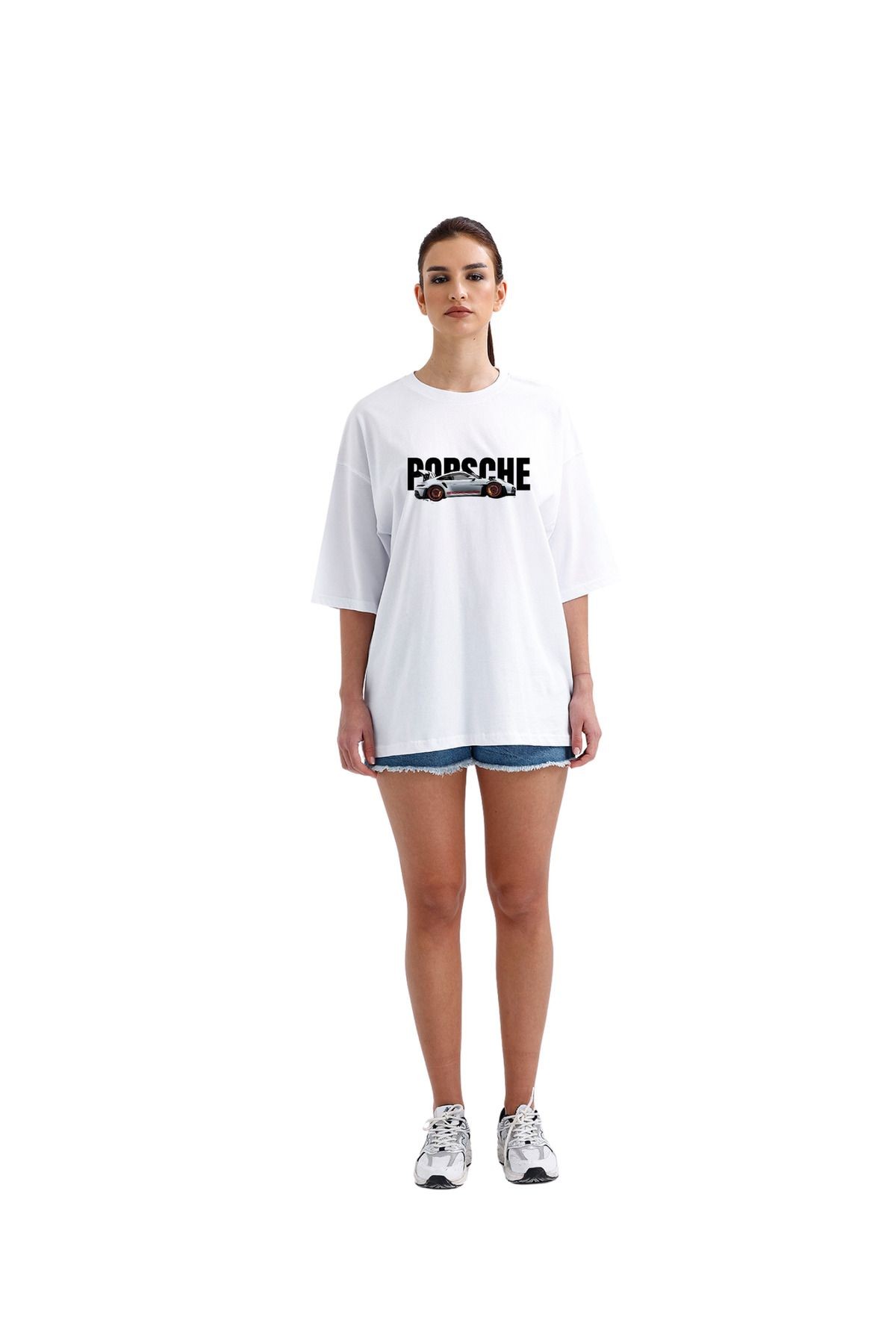 Streetwear Porsche Tasarımı Unisex Oversize T-shirt image