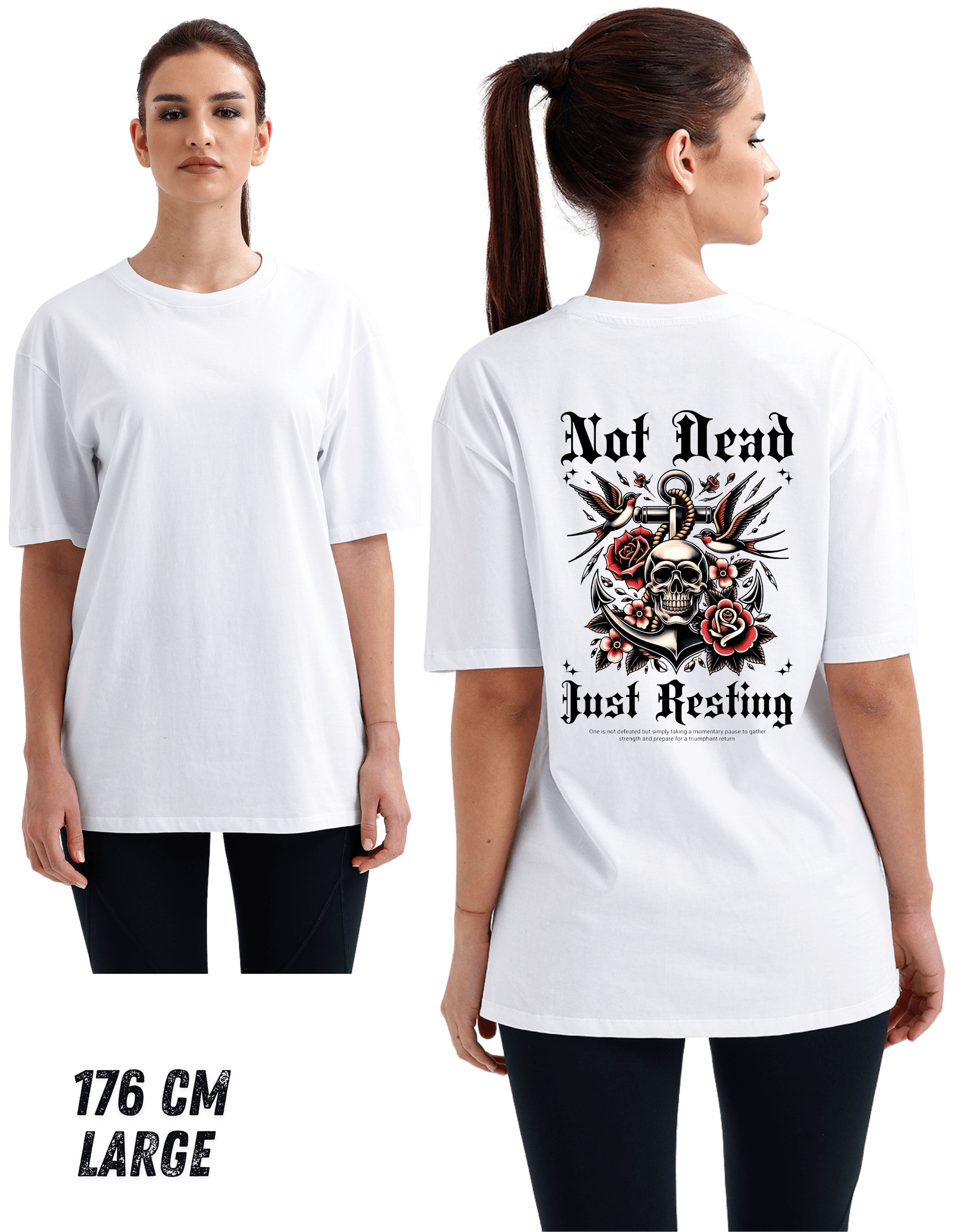 Digital Baskılı %100 Pamuklu Unisex Regular Tişört - NOT DEAD