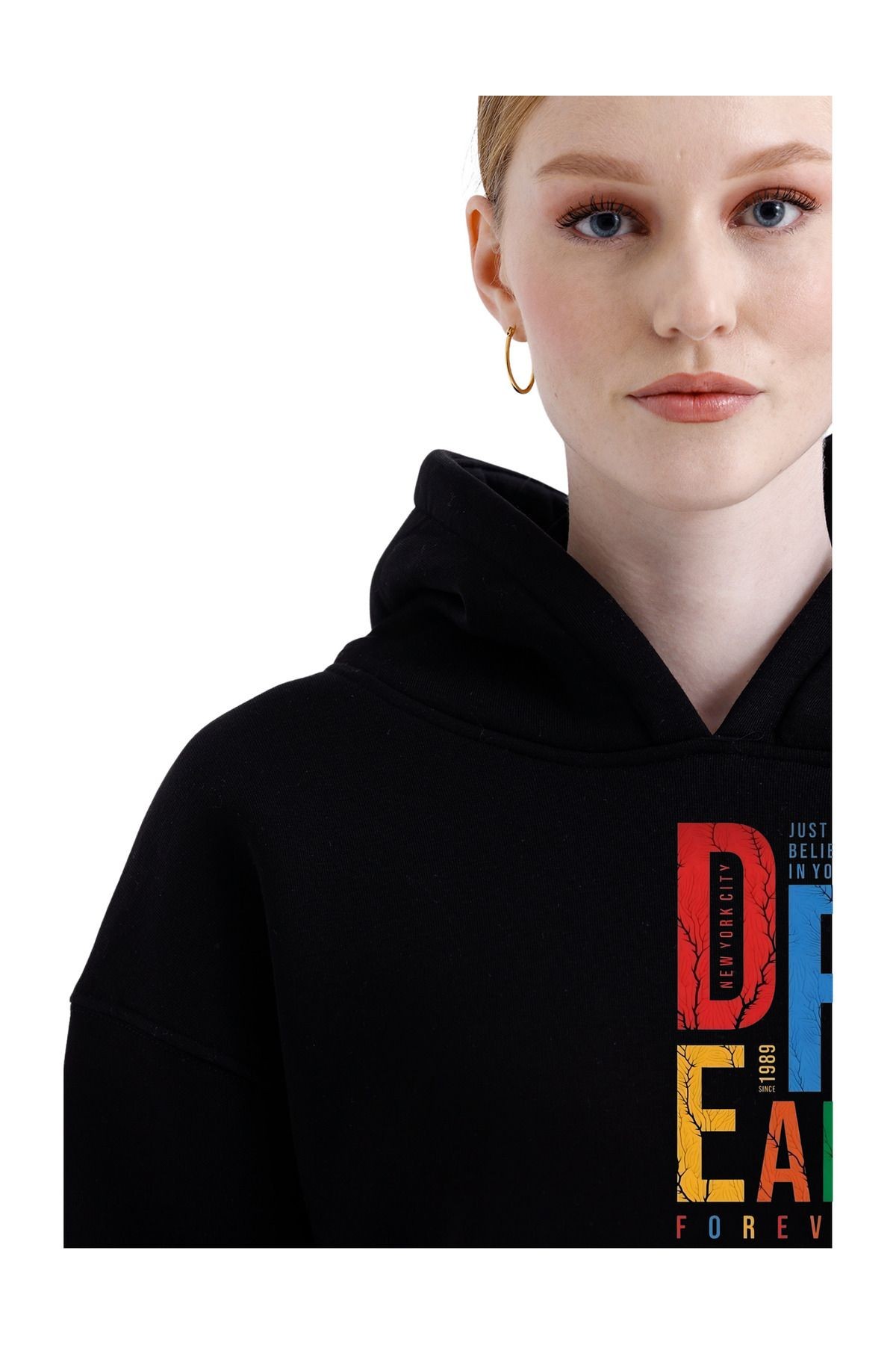 - 3 İplik Şardonlu Kapşonlu ve Kanguru Cepli Sweatshirt "Hoodie" image