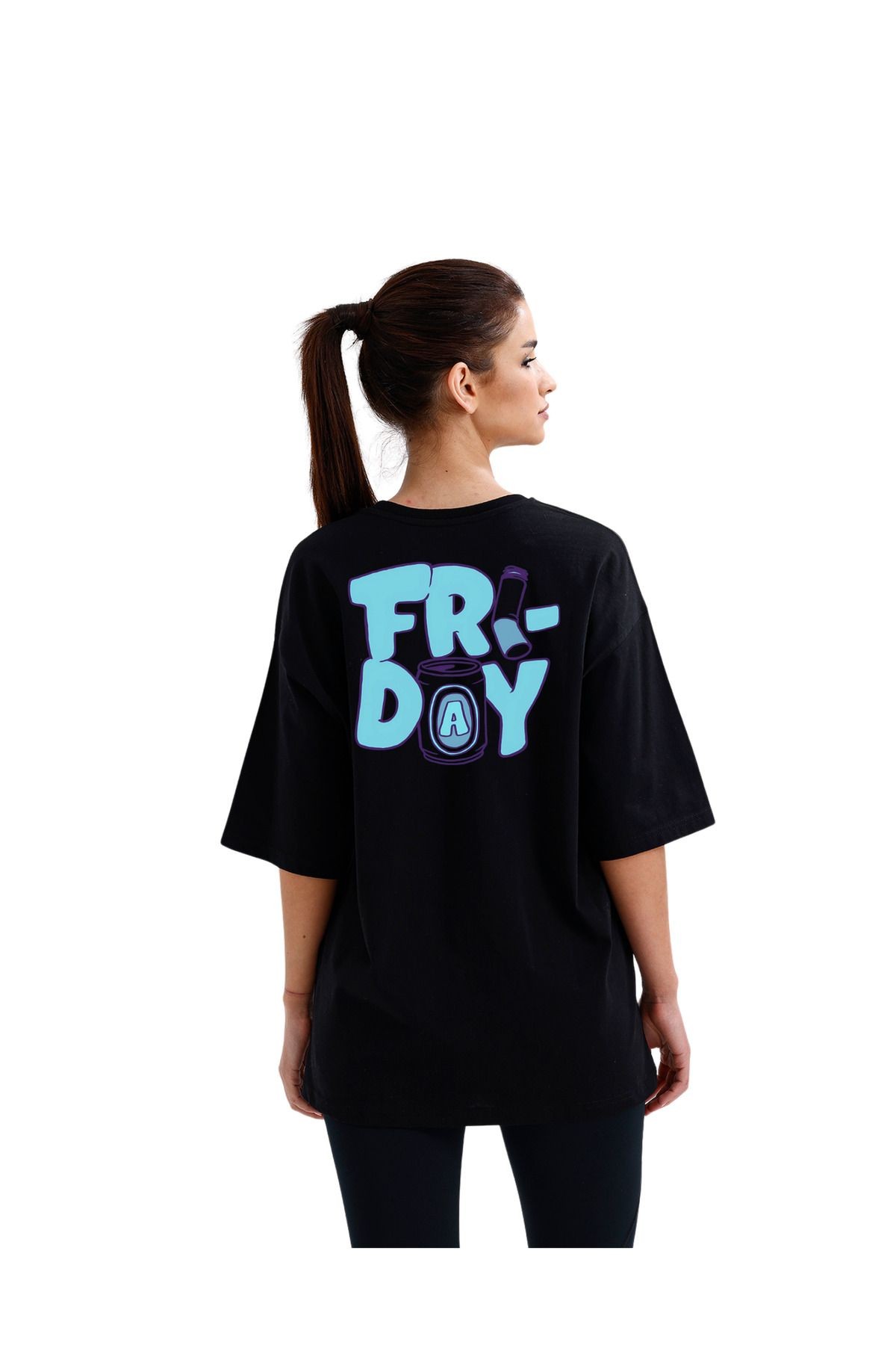 Streetwear Oversize Friday Yazılı Unisex T-Shirt