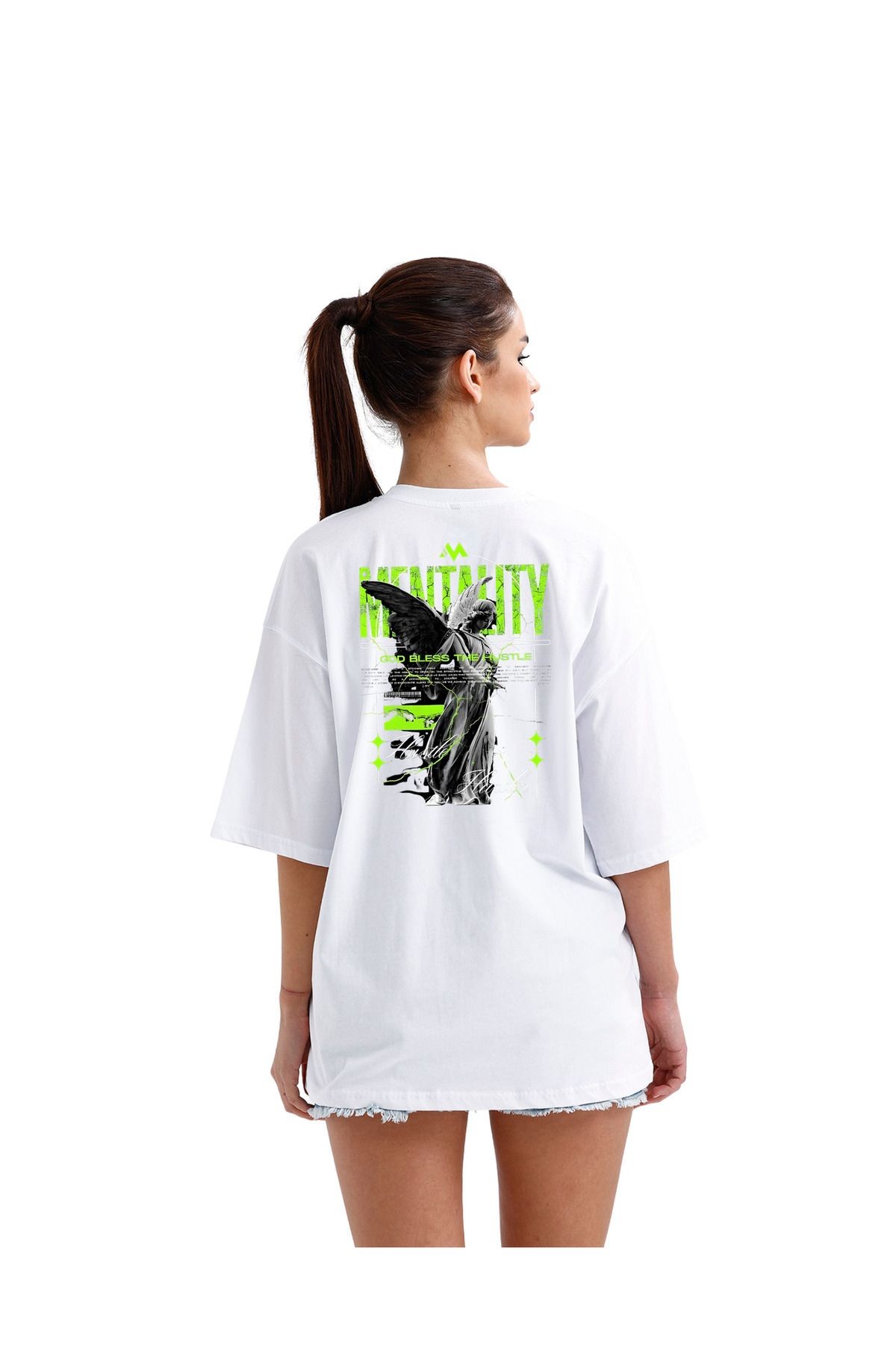 Streetwear Oversize Mentality Yazılı Unisex T-Shirt