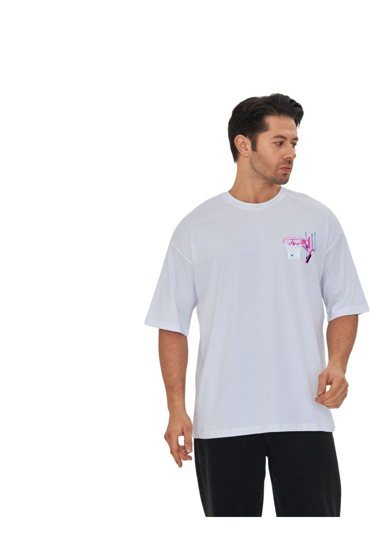Ukiyo Oversize Unisex Basketbol Tasarımlı T-Shirt