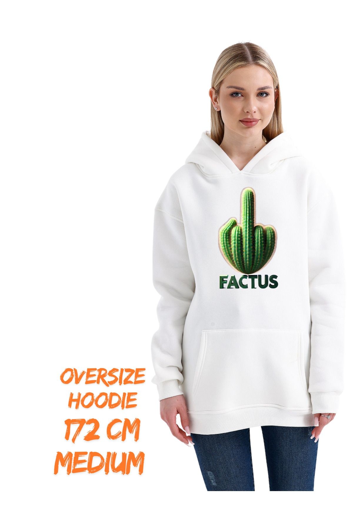 -dtf Baskılı 3 Iplik Şardonsuz Sweatshirt - Kaktüs Temalı