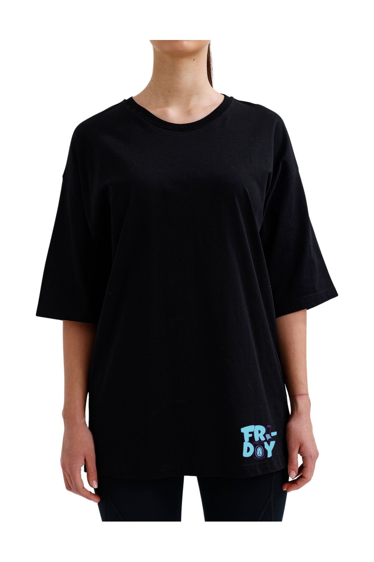 Streetwear Oversize Friday Yazılı Unisex T-Shirt image