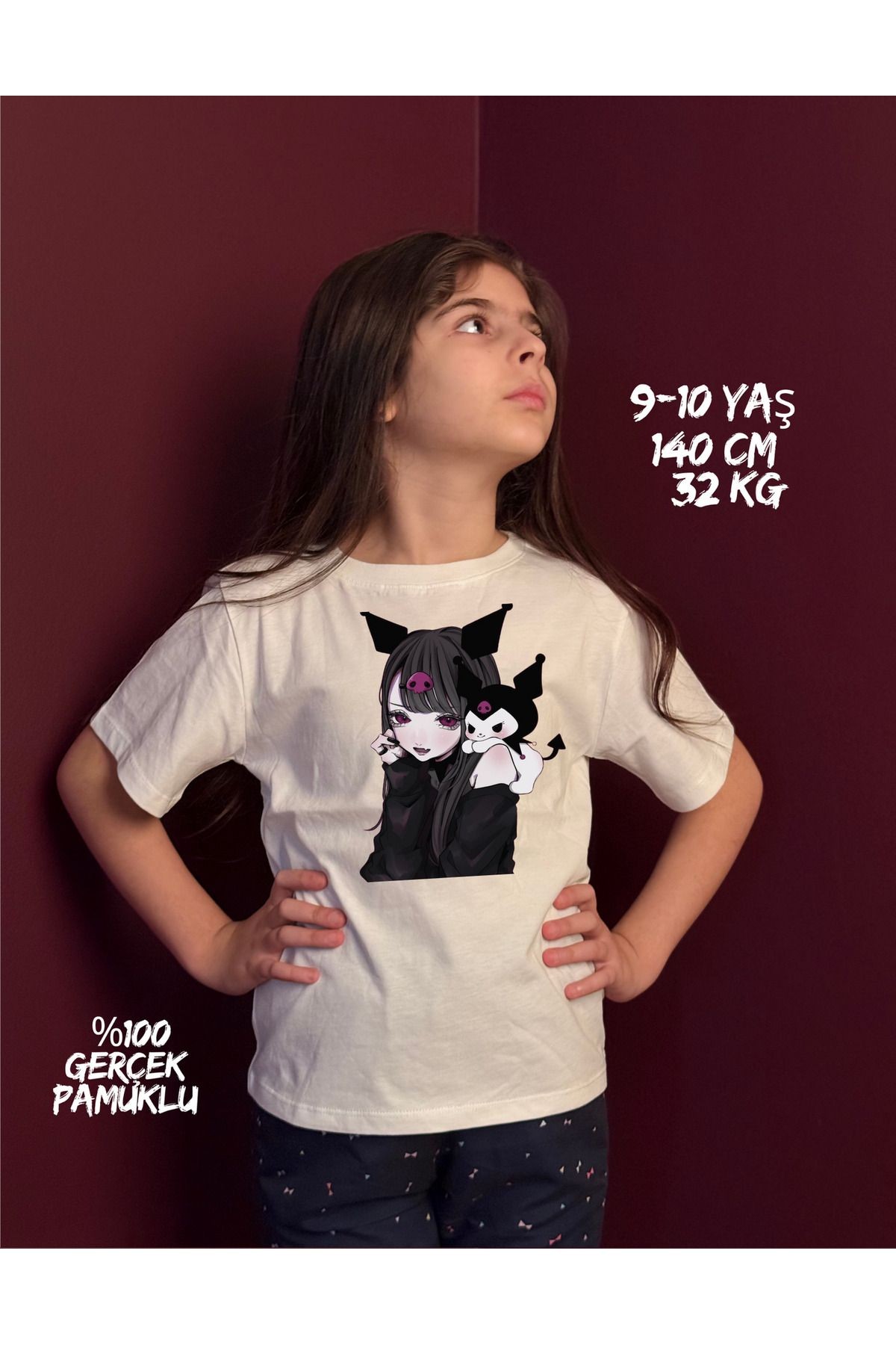 Kuromi Çocuk Unisex Baskılı Seçenekli Çocuk T-shirt Koleksiyonu image