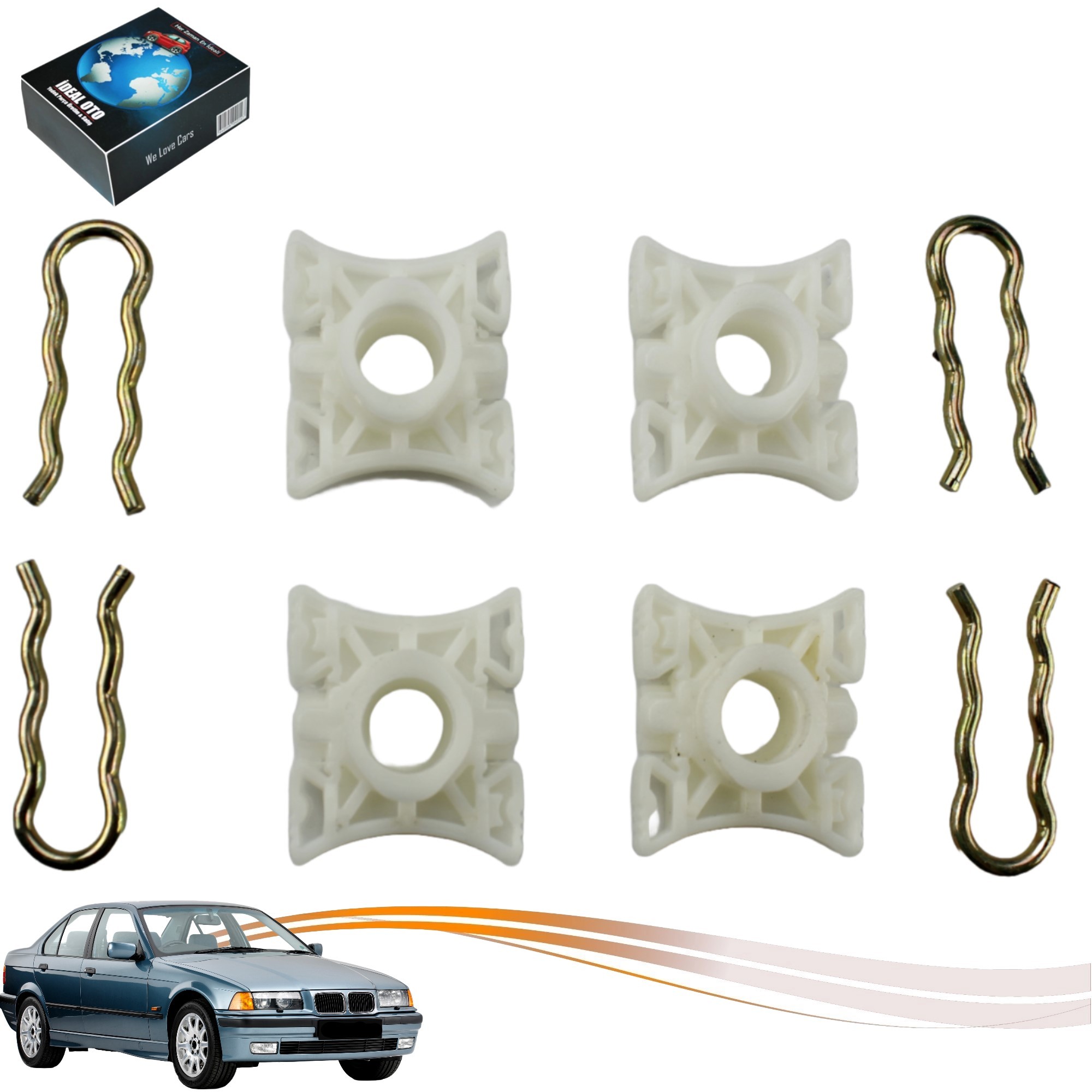 Bmw 3 E36 İçin Cam Kriko Kılavuz Kızak Klipsi (51321938884)