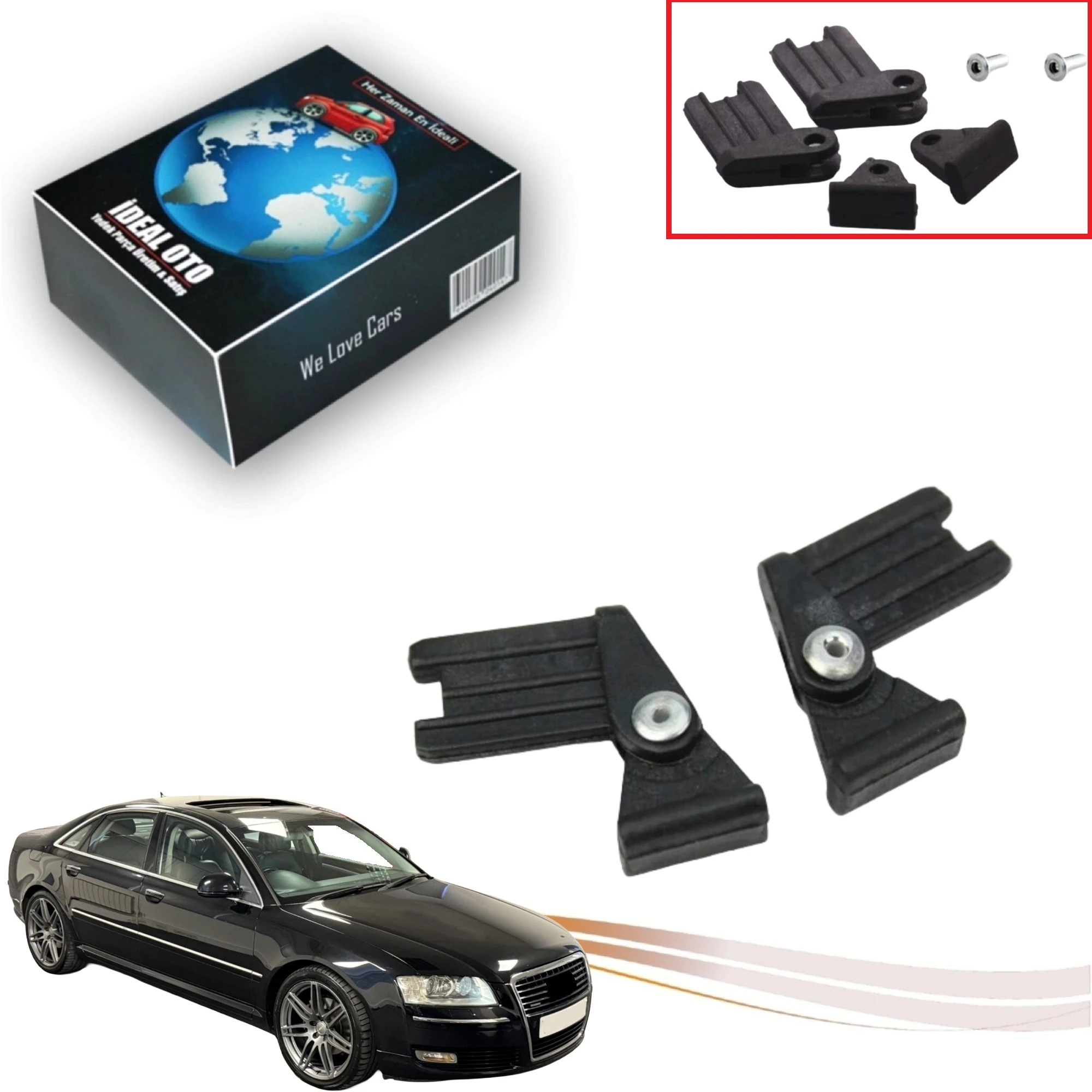 Audi A8 2009 Arka Perde Plastik Seti + Vida (Sağ & Sol)