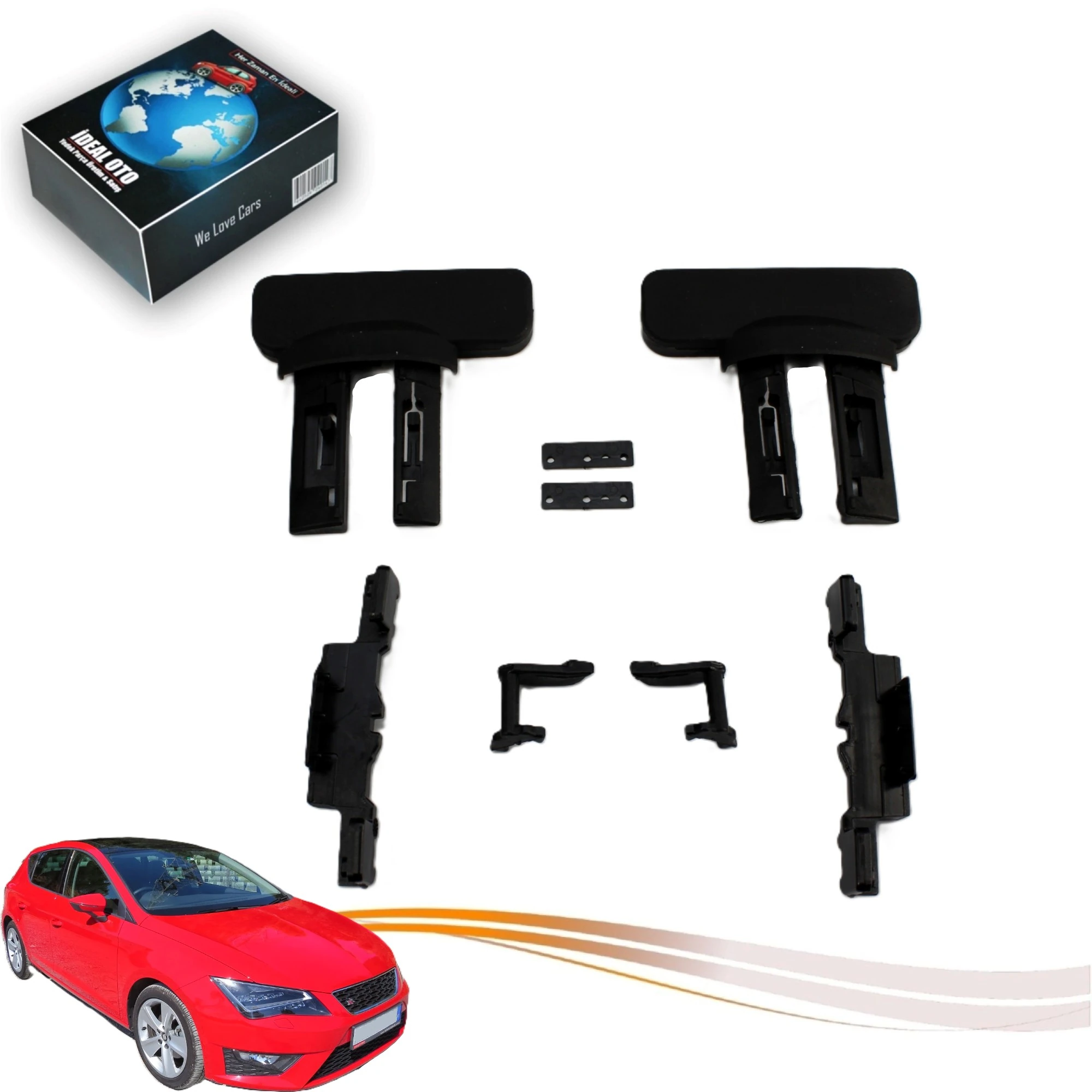 Seat Leon 5F1 (2012–2021) İçin Sunroof Perde Ayağı ve Tamir Kiti - Sol & Sağ Set OEM: 1738292 - 1738293