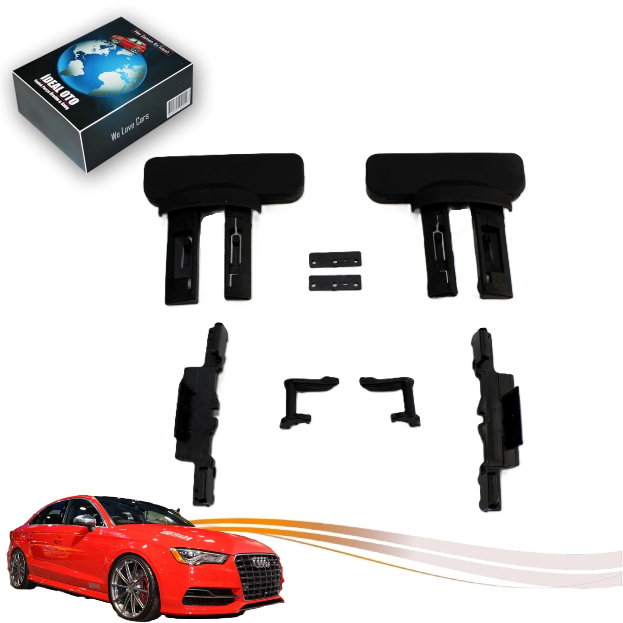 Audi A3 8V7/8VE Cabrio & 8VM/8VS Limuzin Sunroof Perde Ayağı ve Tamir Kiti - Sol & Sağ Set OEM: 1738292 - 1738293