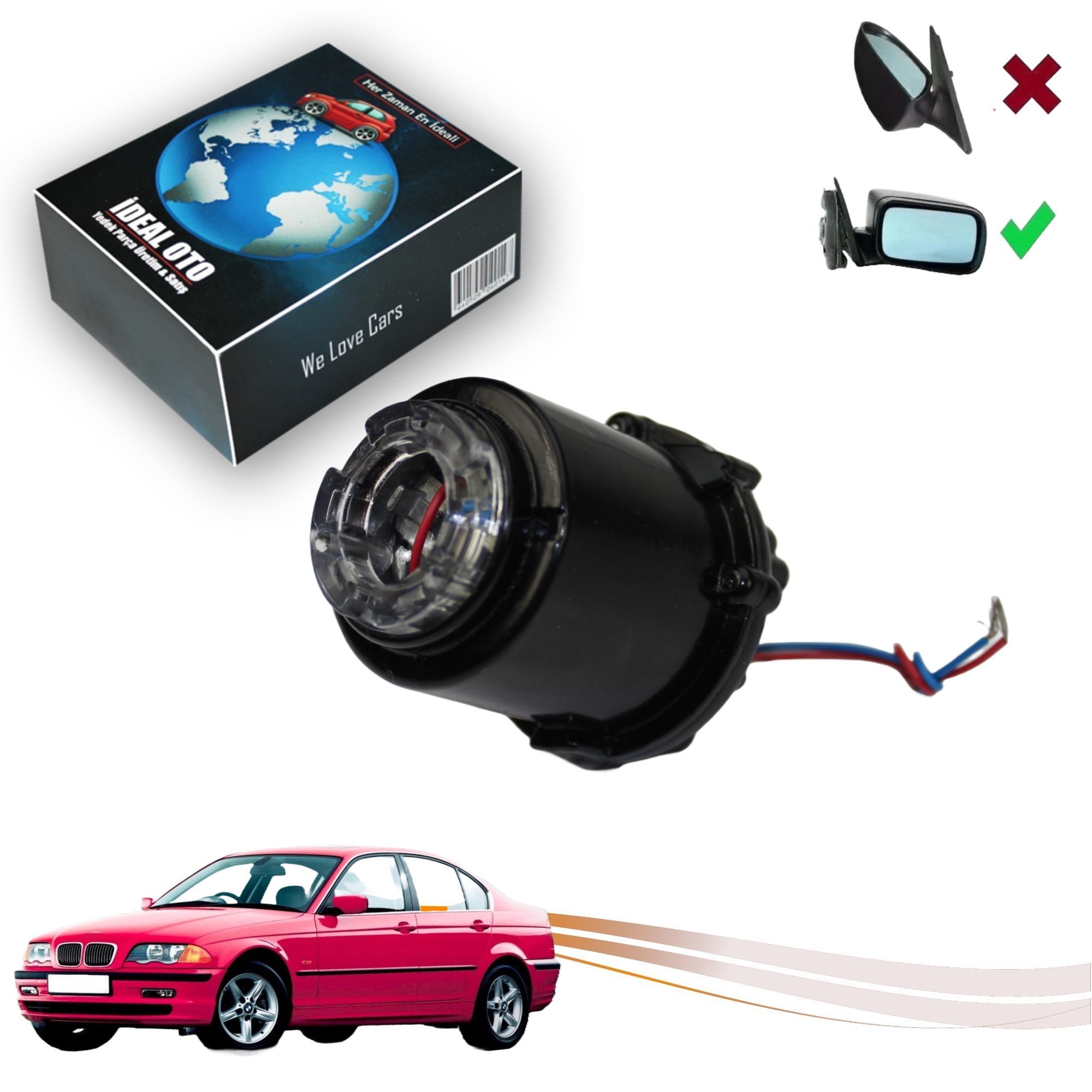 BMW 3 E46, X5 E53 İçin Sol Veya Sağ Yana Katlanır Ayna Motoru E5V23