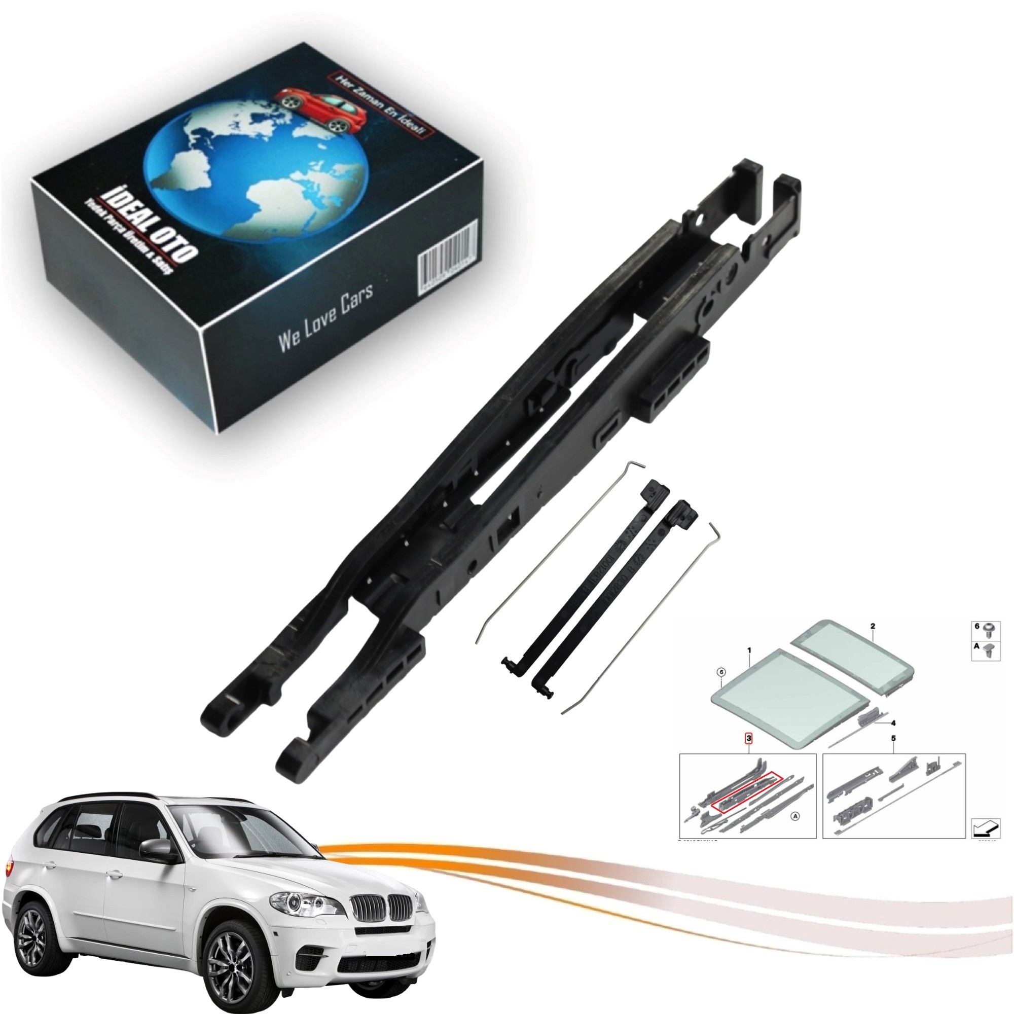 Bmw X5 E70 Panoramik Sunroof Sürgü Kızak Parçası (Slider)