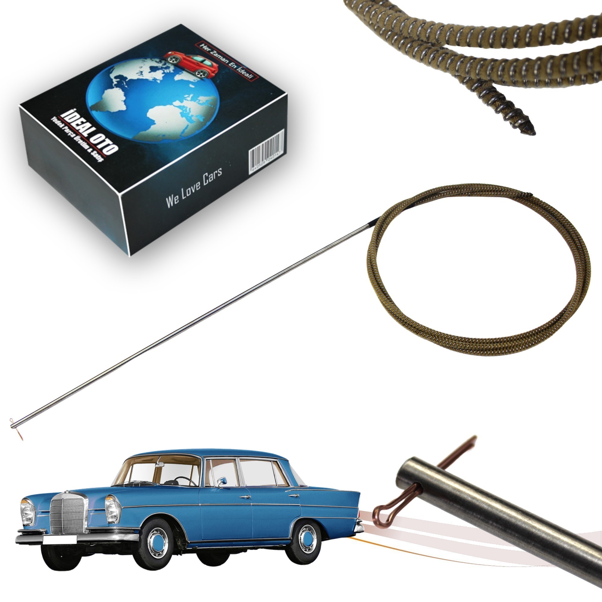 Mecedes W110 / W112 Limuzin 1959-1967 1107800089 İçin Sunroof Teli (Tüylü; Ses Yapmaz)