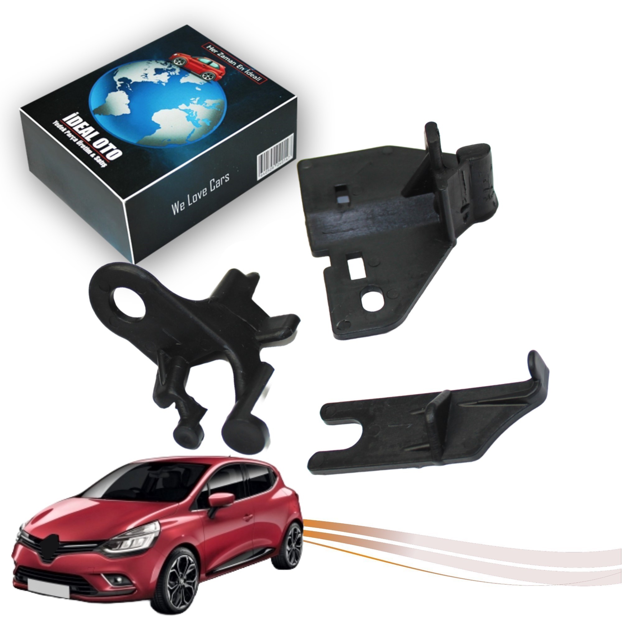 Renault Clio 4 2012-2018 İçin Ön Sağ Far Tutucu Plastik Set