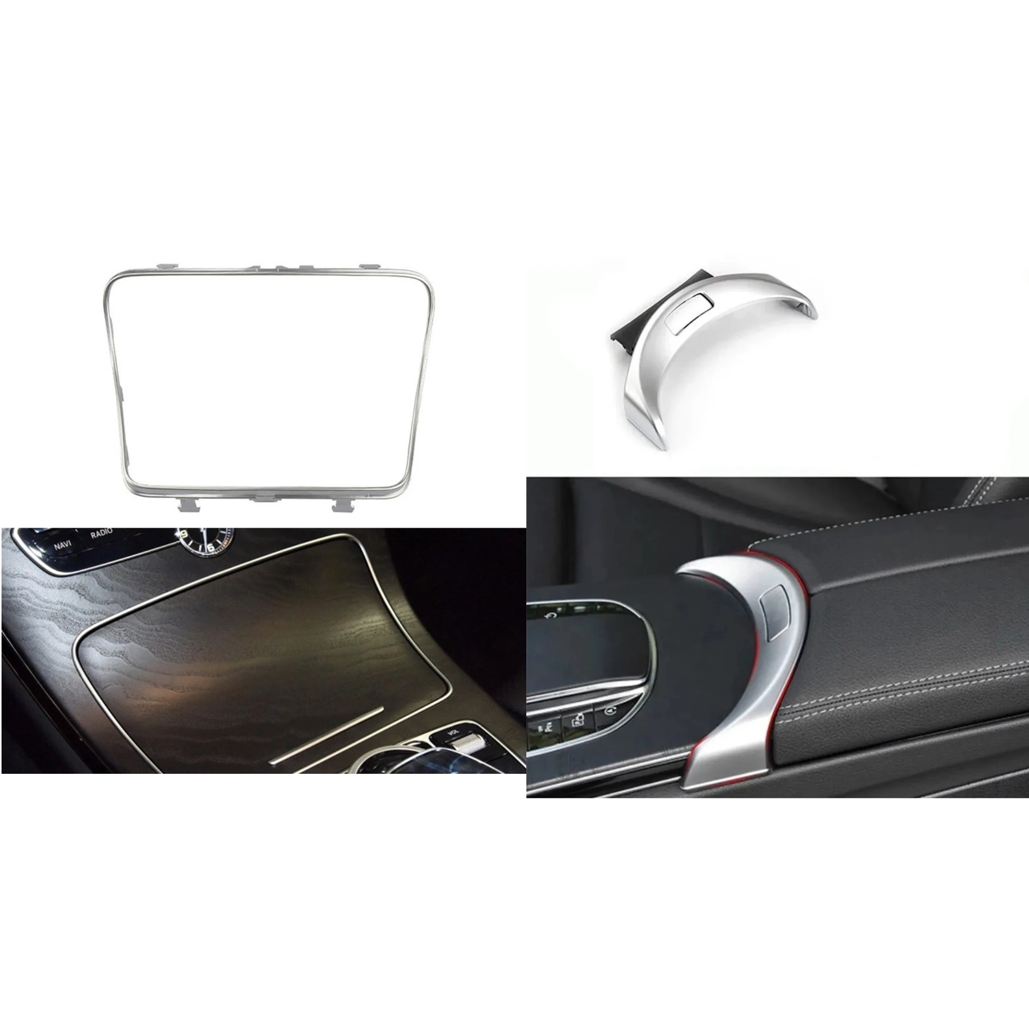 Mercedes-Benz C Serisi W205 Orta Kol Dayama Açma Düğmesi + Krom Bardaklık Çerçevesi OEM: A2056830900 2056803307