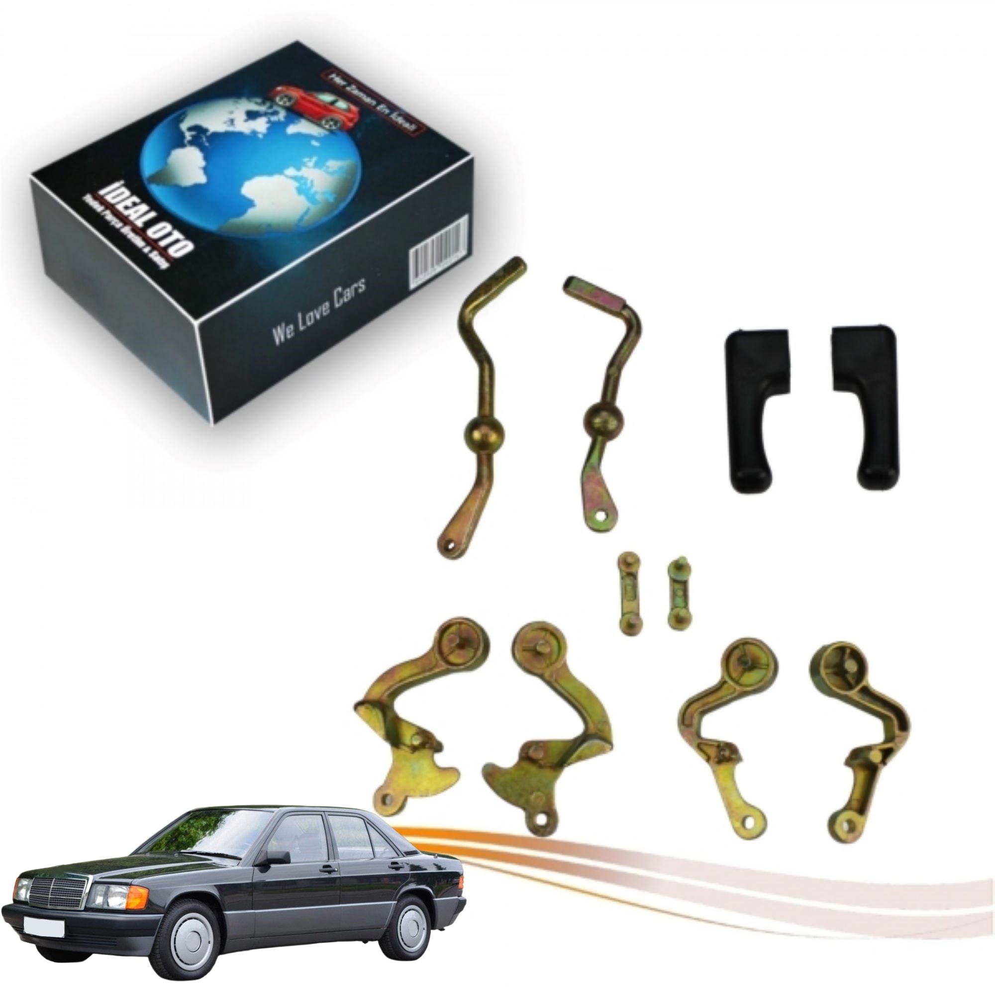 Mercedes Benz 190-Seri W201 Sağ/Sol Ayna Kolu - Komple Set