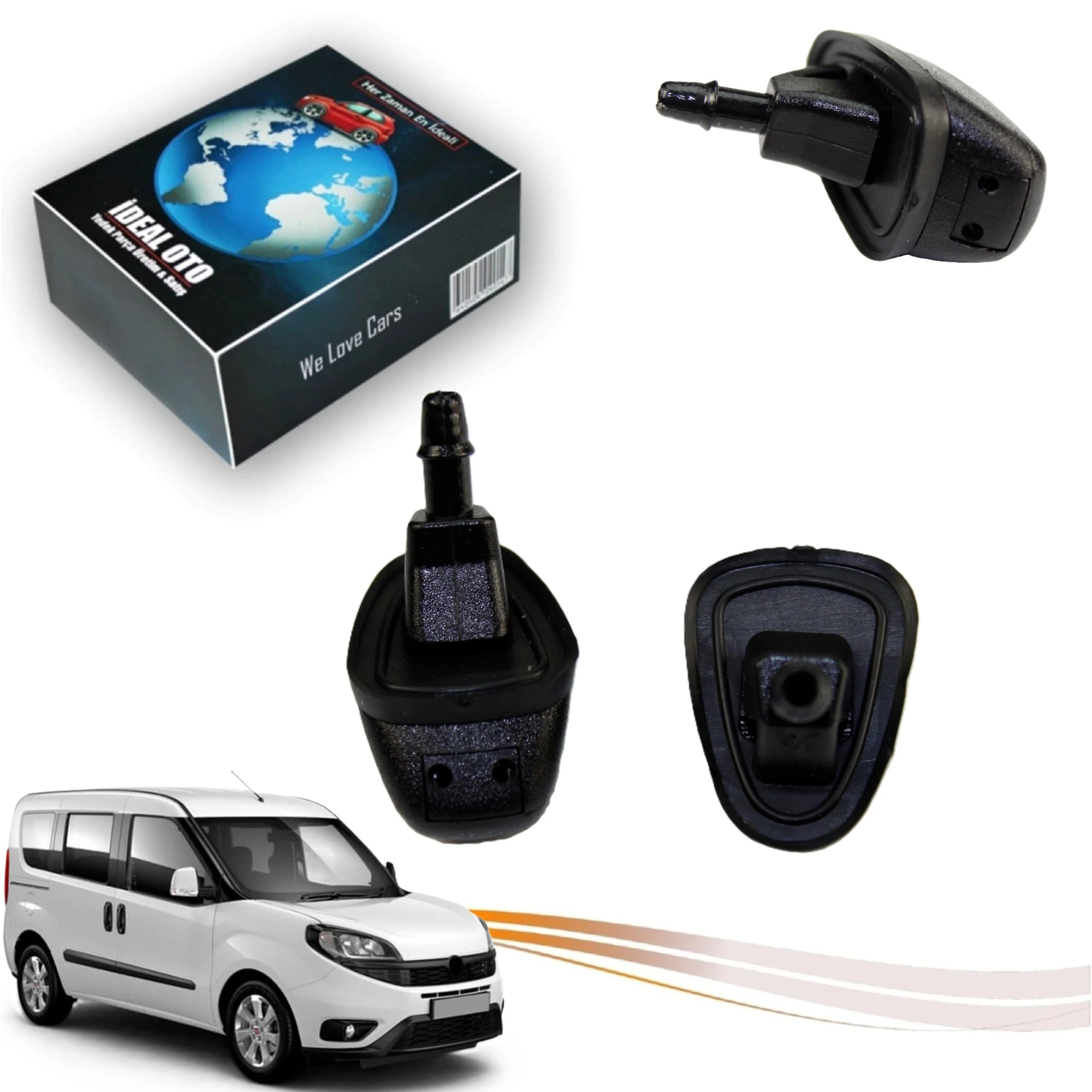 Fiat Doblo Fiorino Punto Nemo Bipper Uyumlu Arka Cam Silecek Su Fıskiyesi - OEM: 60666173