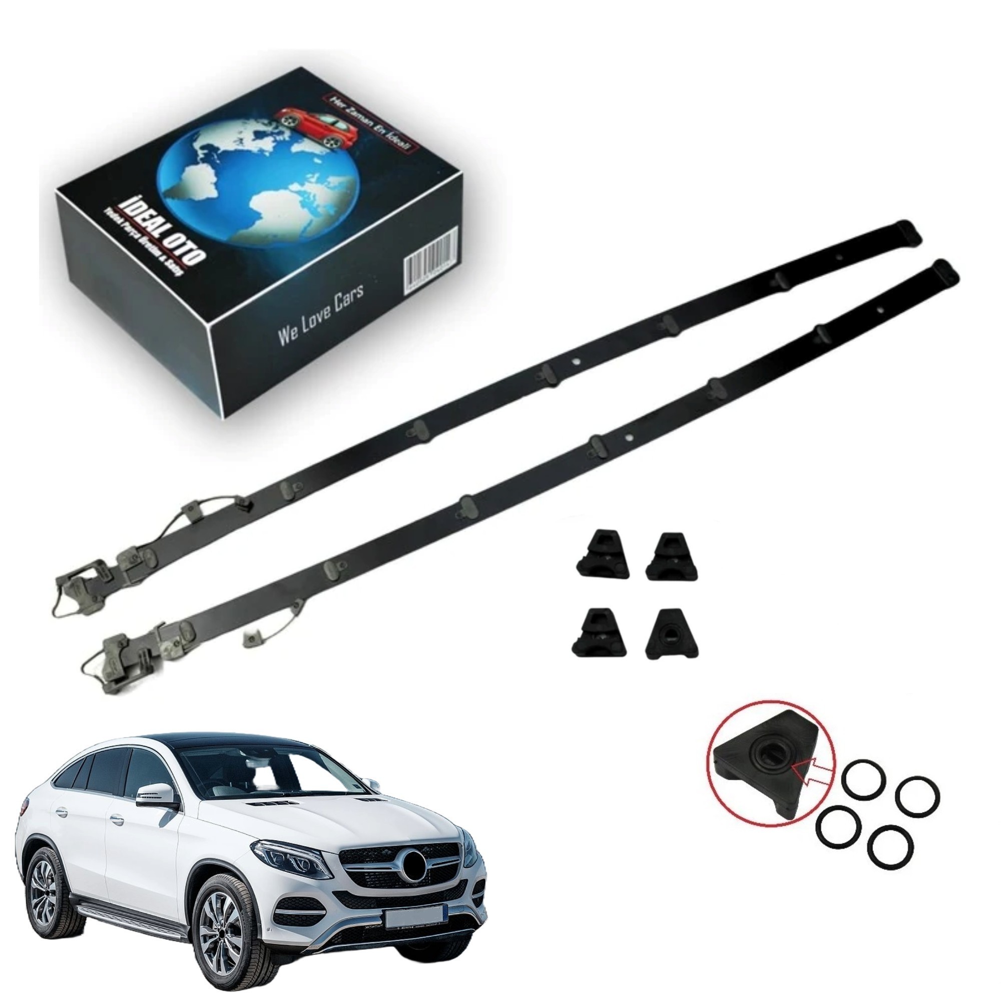 Mercedes Benz GLE Coupe W292 (2015-2019) İçin Sunroof Cam Tavan Tamir Seti - 72cm OEM: 2927800600, 2927800700