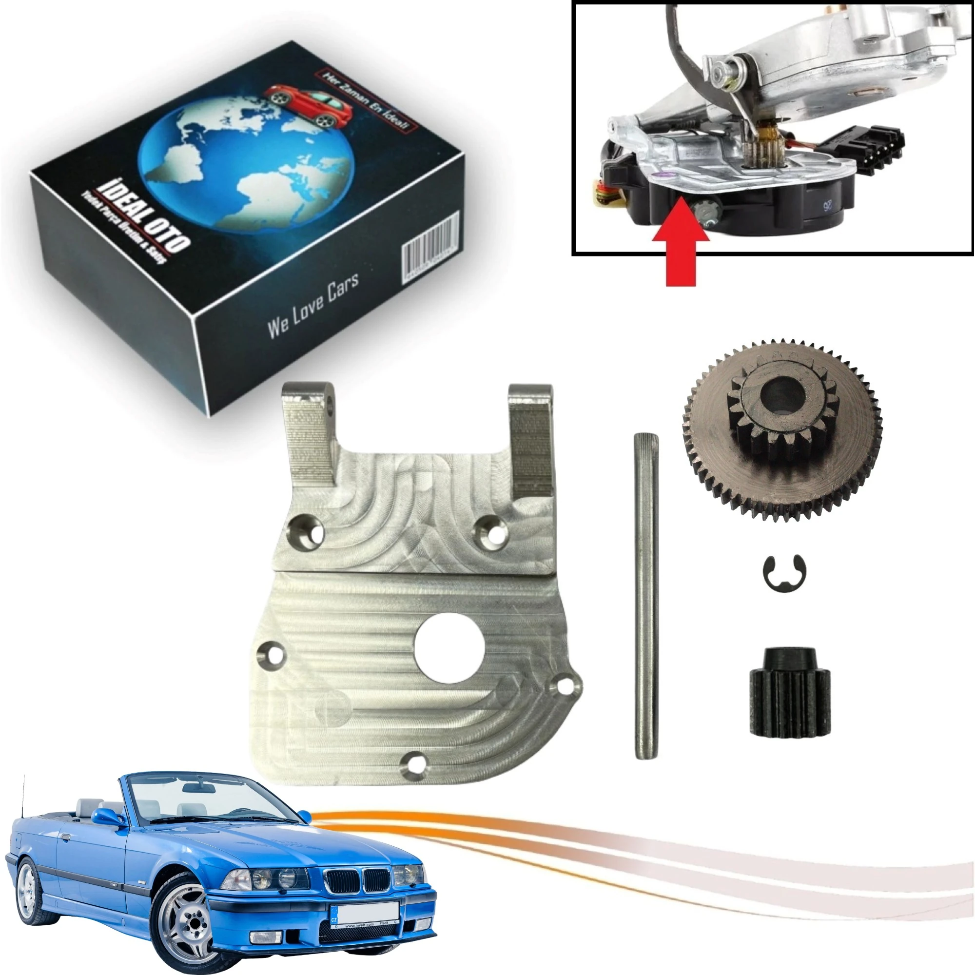 BMW 3 Serisi E36 Cabrio Tente Motor Dişlisi Seti (Pul Dahil) ve Motor Kapağı Bağlantı Braketi