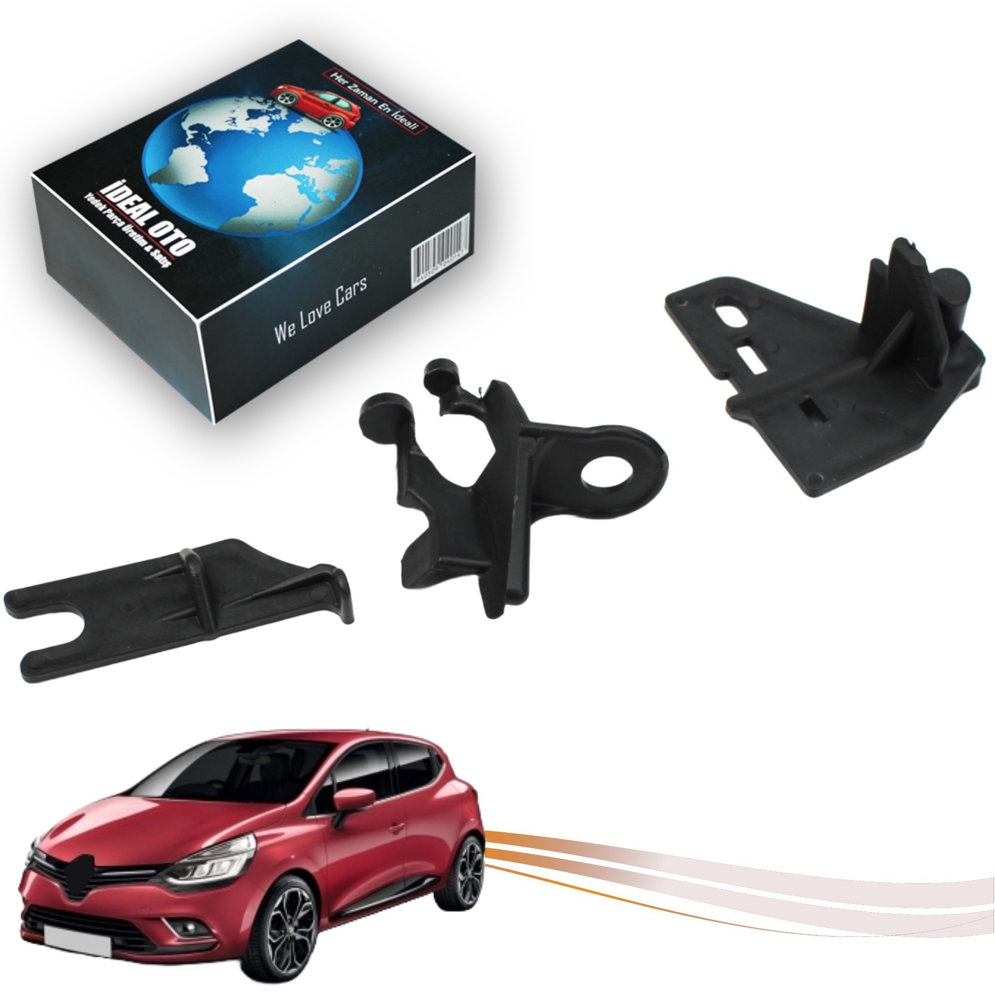 Renault Clio 4 2012-2018 İçin Ön Sol Far Tutucu Plastik Set