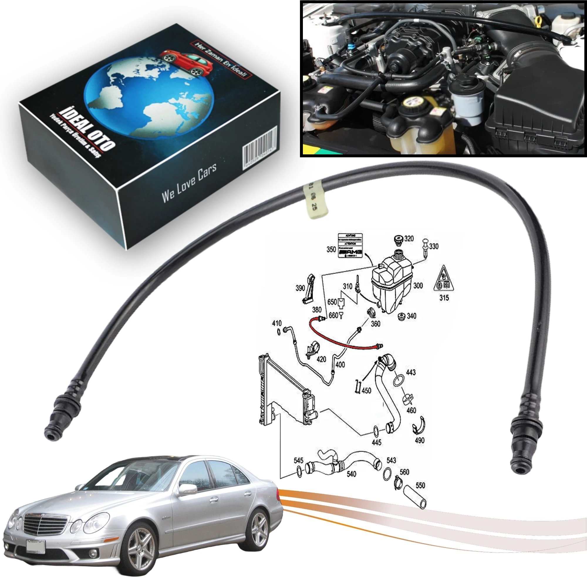 Mercedes E W211 2002-2009 İçin Soğutma Tankı Borusu Havalandırma Hortumu 2115010625
