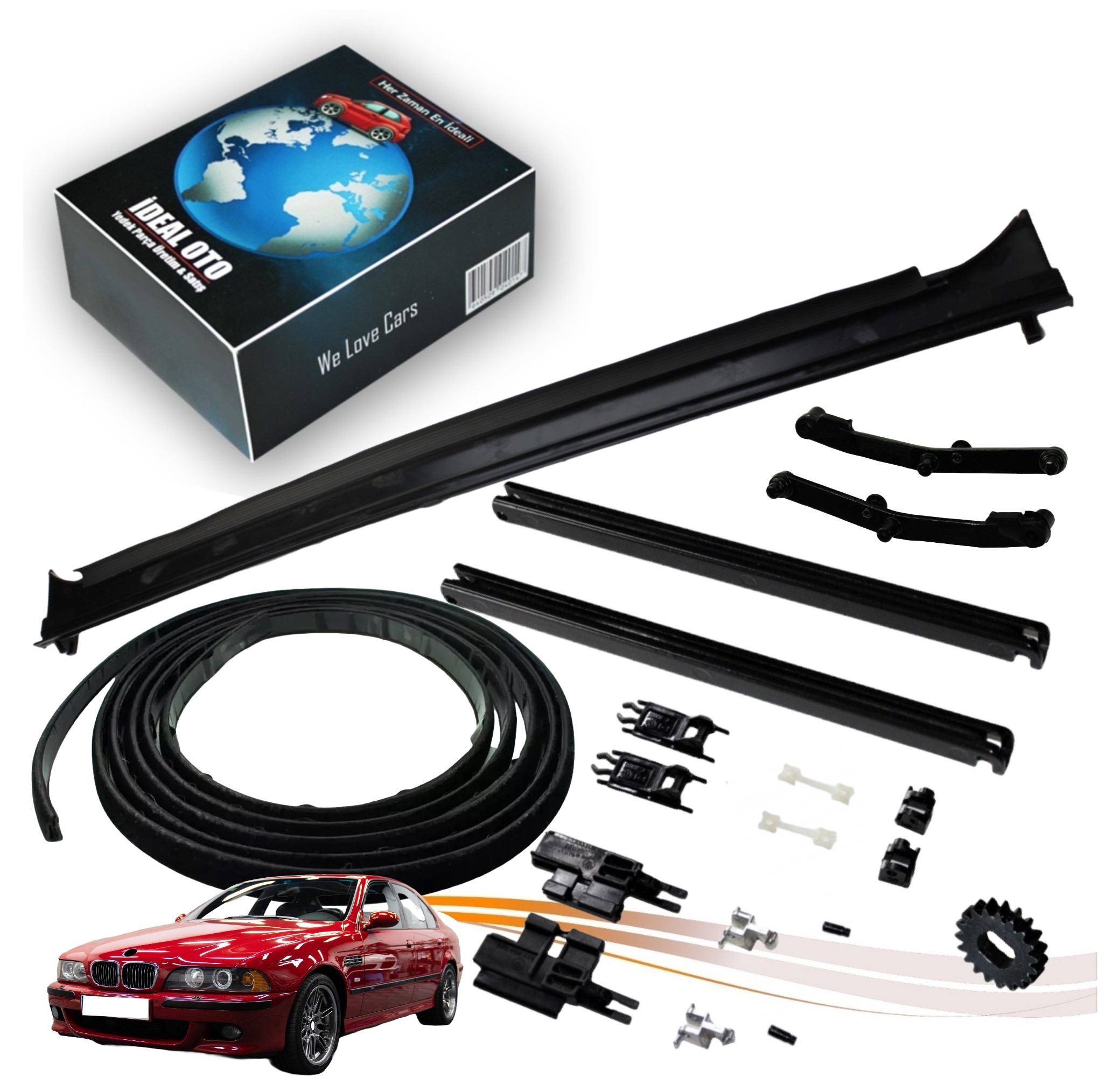 BMW 5 E39 İçin Sunroof Su Oluğu, Su Kanal Ayağı, Fitili, Kızak Klipsleri, Motor Dişlisi (5412820381 54128119095 54128119096 54128202277 54128202278 54128202295 54128202296 54128202279 54128202280 54128202295 54128202296 54128169710 54107245551 54137117551