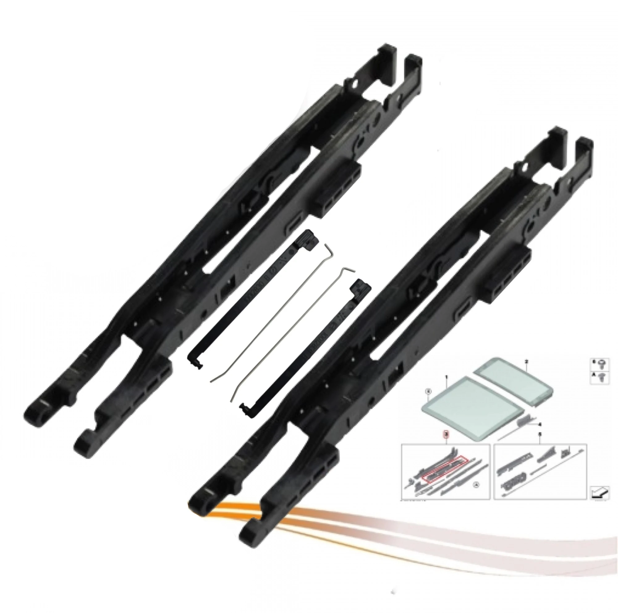 BMW X5 F15 İçin Panoramik Sunroof Sürgü Sol Sağ Kızak Parçaları 10001656, 10012830, 100012831