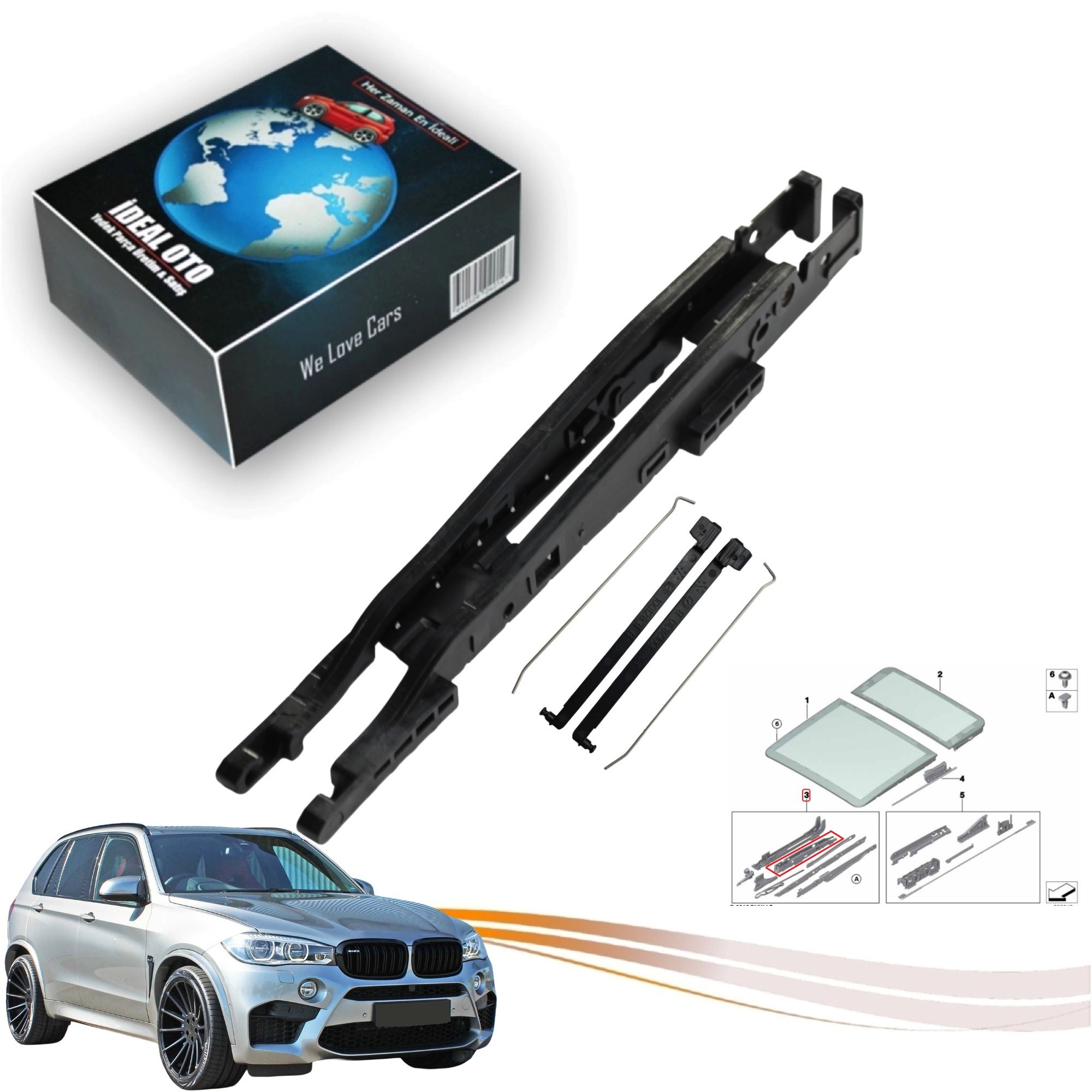Bmw X5 F85 Panoramik Sunroof Sürgü Kızak Parçası (Slider)