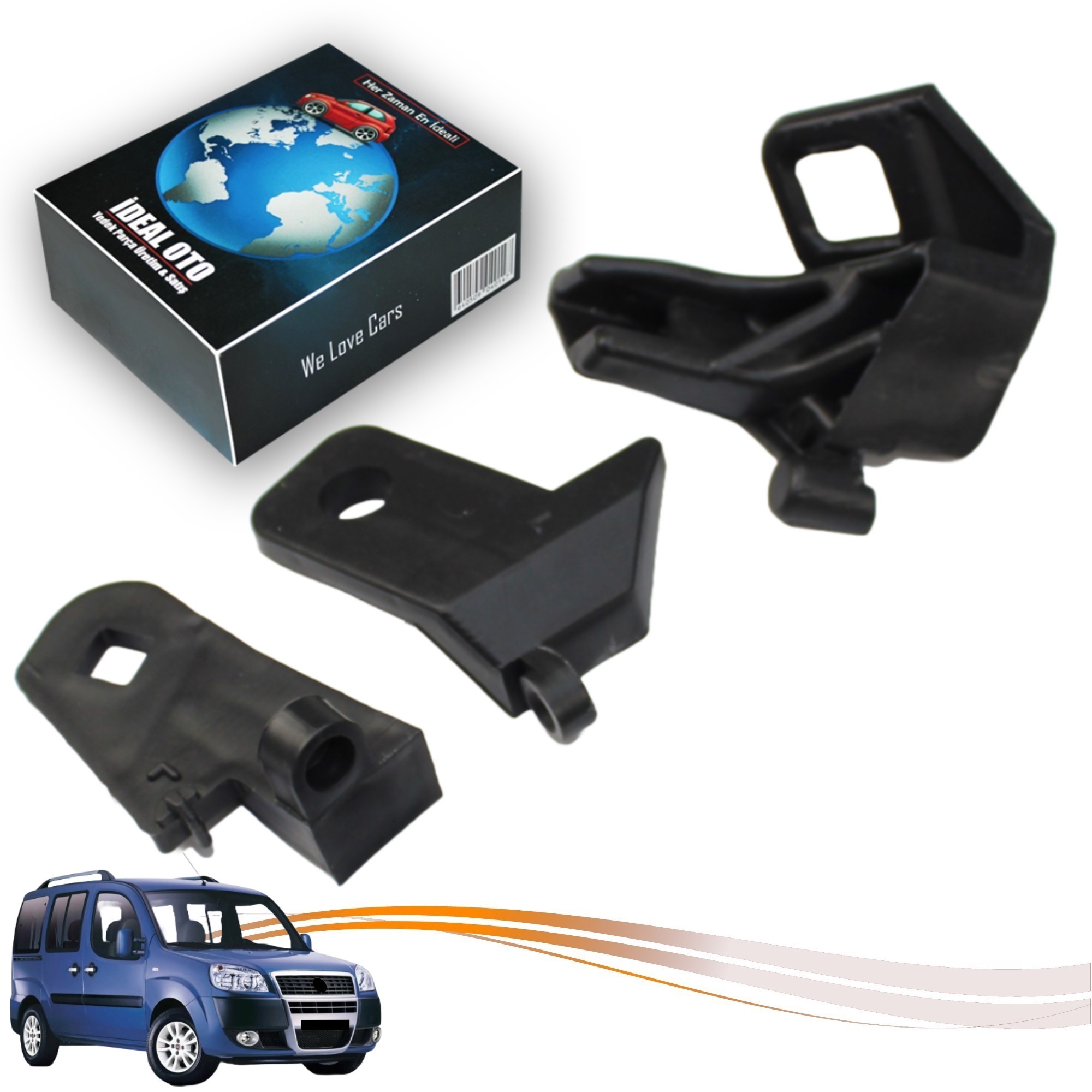 Fiat Doblo 3 2010-2013 İçin Sol Far Bağlantı Plastik Tamir Seti