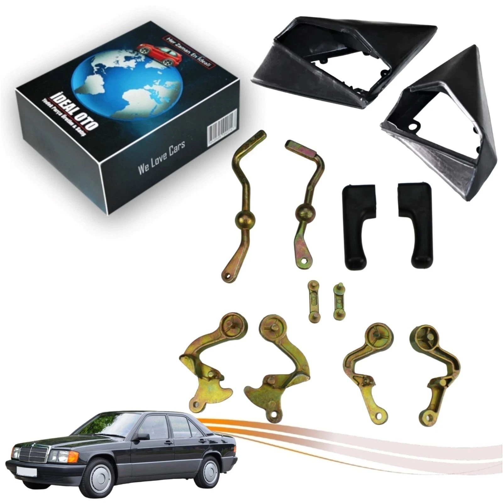 Mercedes Benz 190-Seri W201 Sağ/Sol Ayna Kolu ve Ayna Dip Lastiği