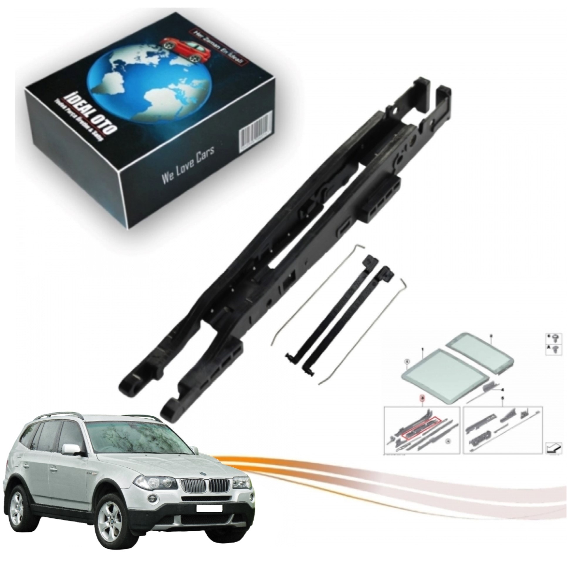 Bmw X3 E83 Panoramik Sunroof Sürgü Kızak Parçası (Slider)