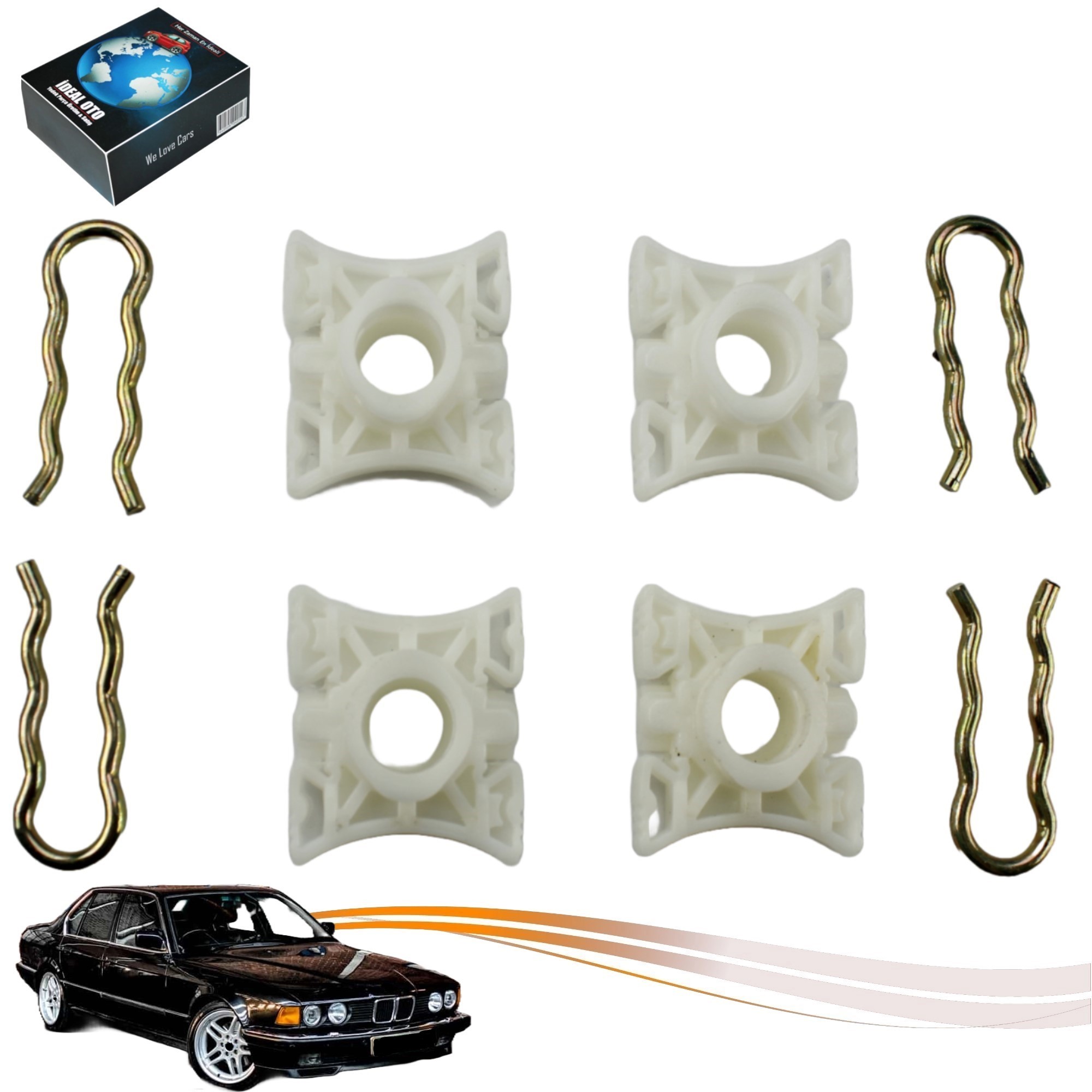 Bmw 3 E36 E92 E93 LCI, Z3 E36, Z4 E85 E86, 5 E34, 7 E32 İçin Cam Kriko Kılavuz Kızak Klipsi (51321938884)