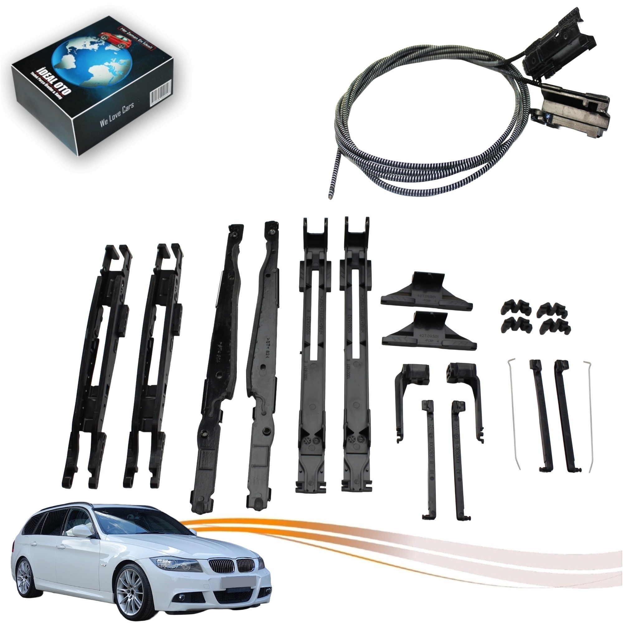 Bmw E91 Panoramik Ön Sunroof Kızak / Sunroof Cable OEM: 54137118849 54107387113 54137386975 54107490094 54137118850 54107227894 54137240682 54107278144 54107227894 54137170930