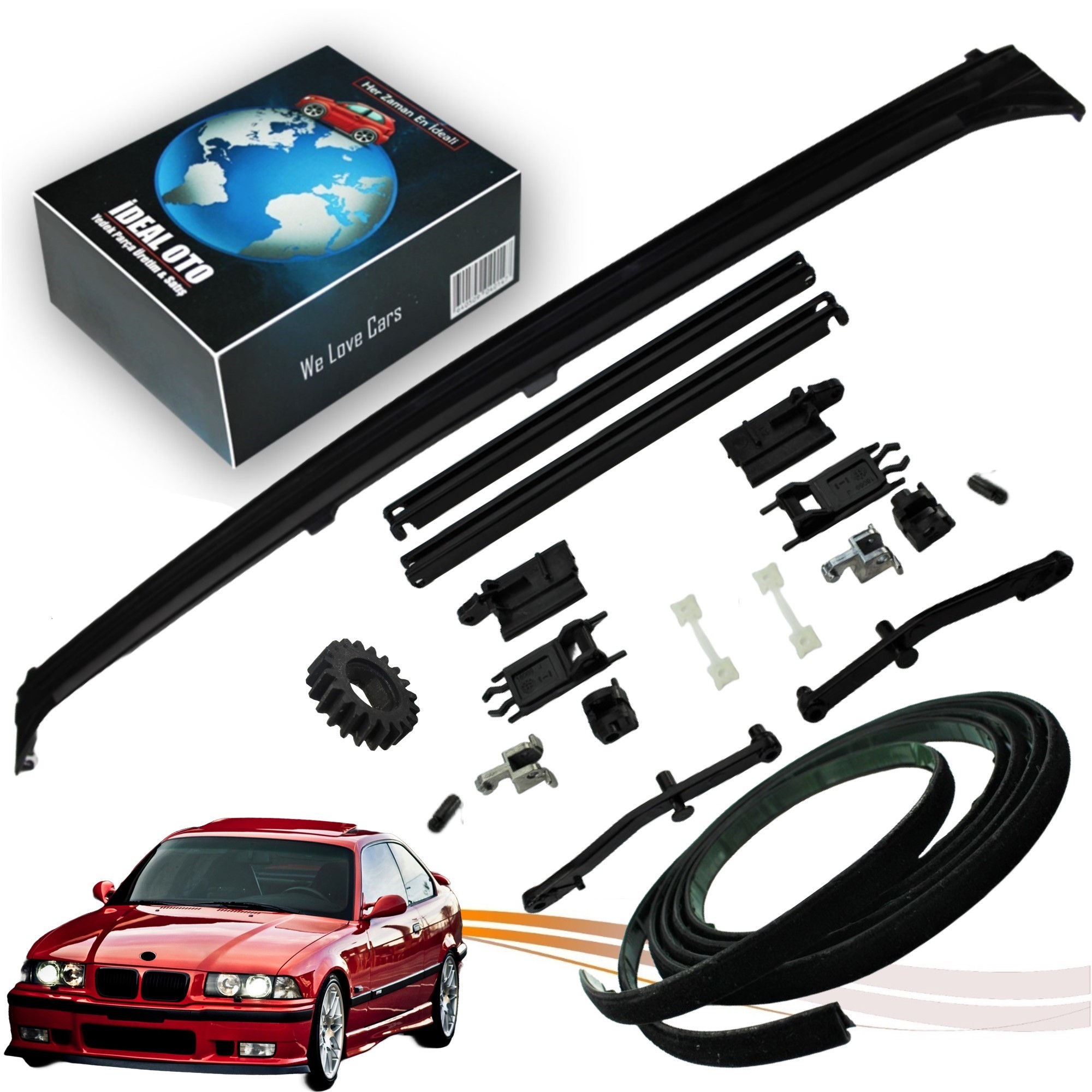 BMW 3 E36 1990-2002 İçin Sunroof Su Oluğu, Su Kanal Ayağı, Fitili, Kızak Klipsleri, Motor Dişlisi (54128119752, 54128119050, 54128119095, 54128119096, 54128202277, 54128202278, 54128202295, 54128202296)