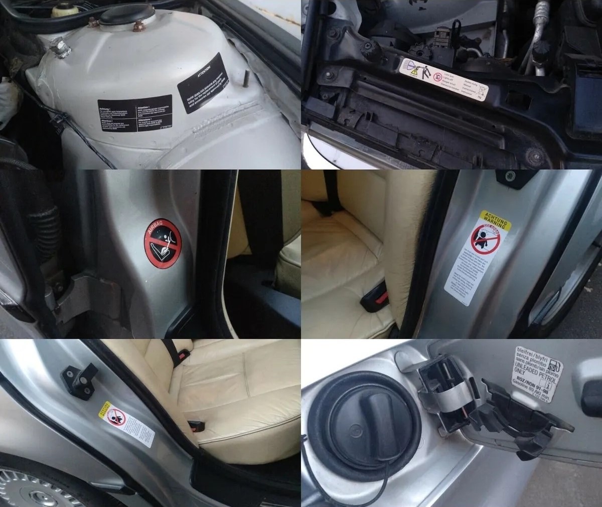 Bmw 3 E46 1998-2007 Etiket Seti Ikaz Uyarı Restorasyon Sticker