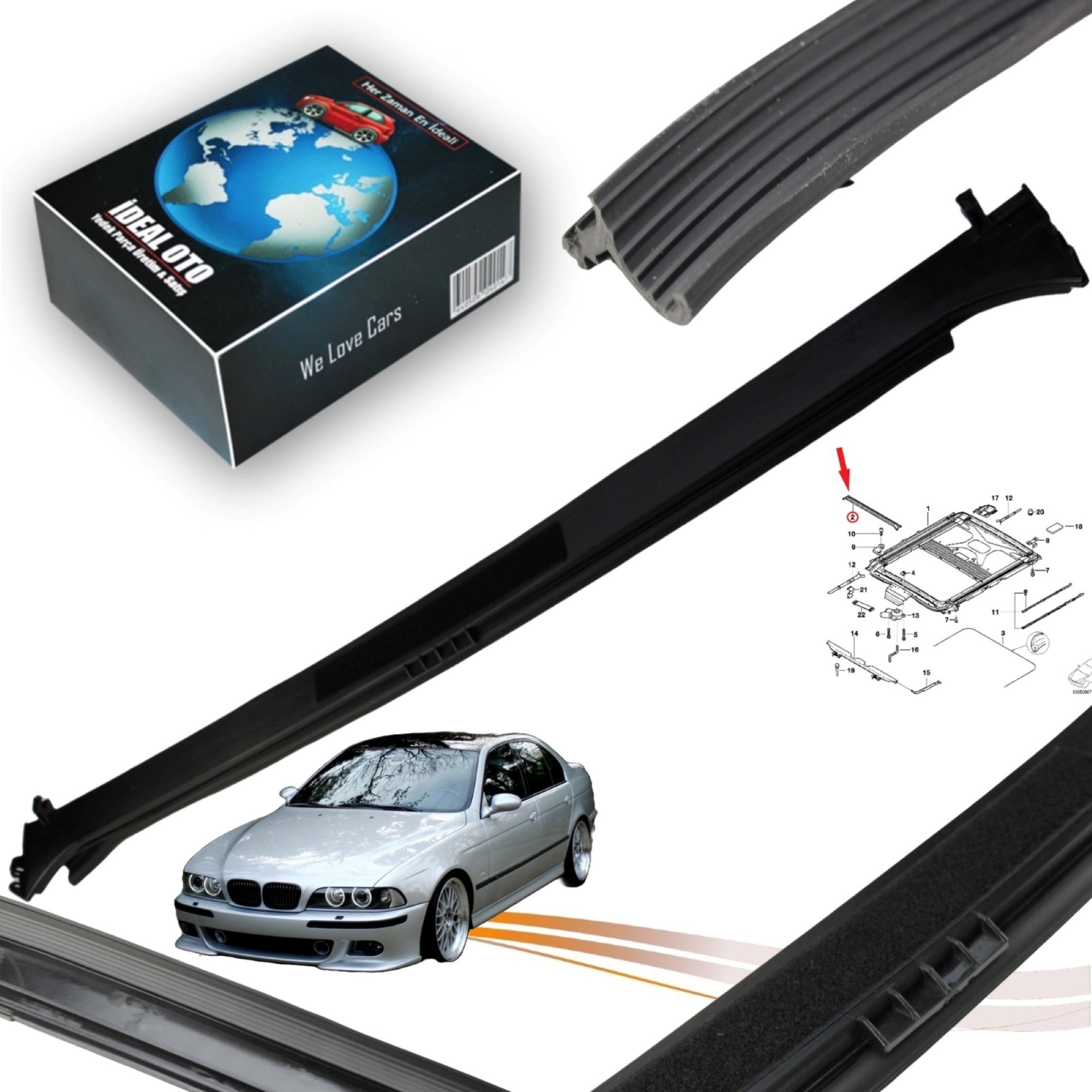BMW E39 İÇİN SUNROOF SU OLUĞU (54128203811) (1995-2004)