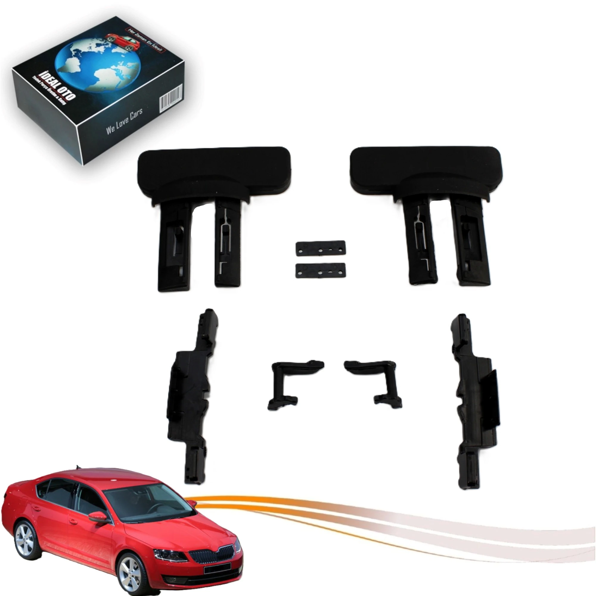 Skoda Octavia MK3 Sunroof Perde Ayağı ve Tamir Kiti - Sol & Sağ Set OEM: 1738292 - 1738293