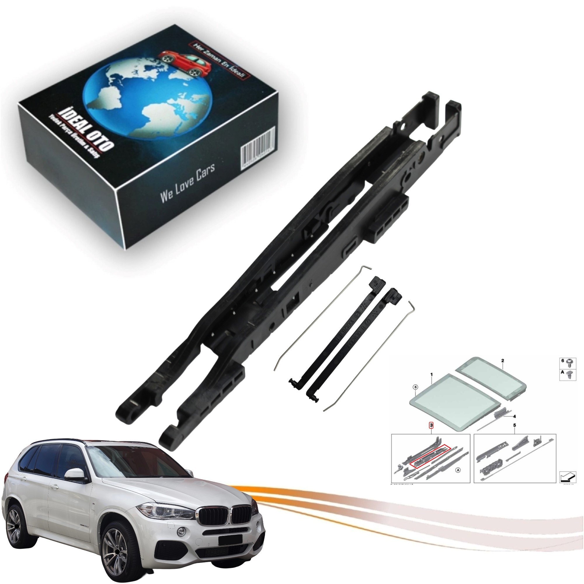Bmw X5 F15 Panoramik Sunroof Sürgü Kızak Parçası (Slider)