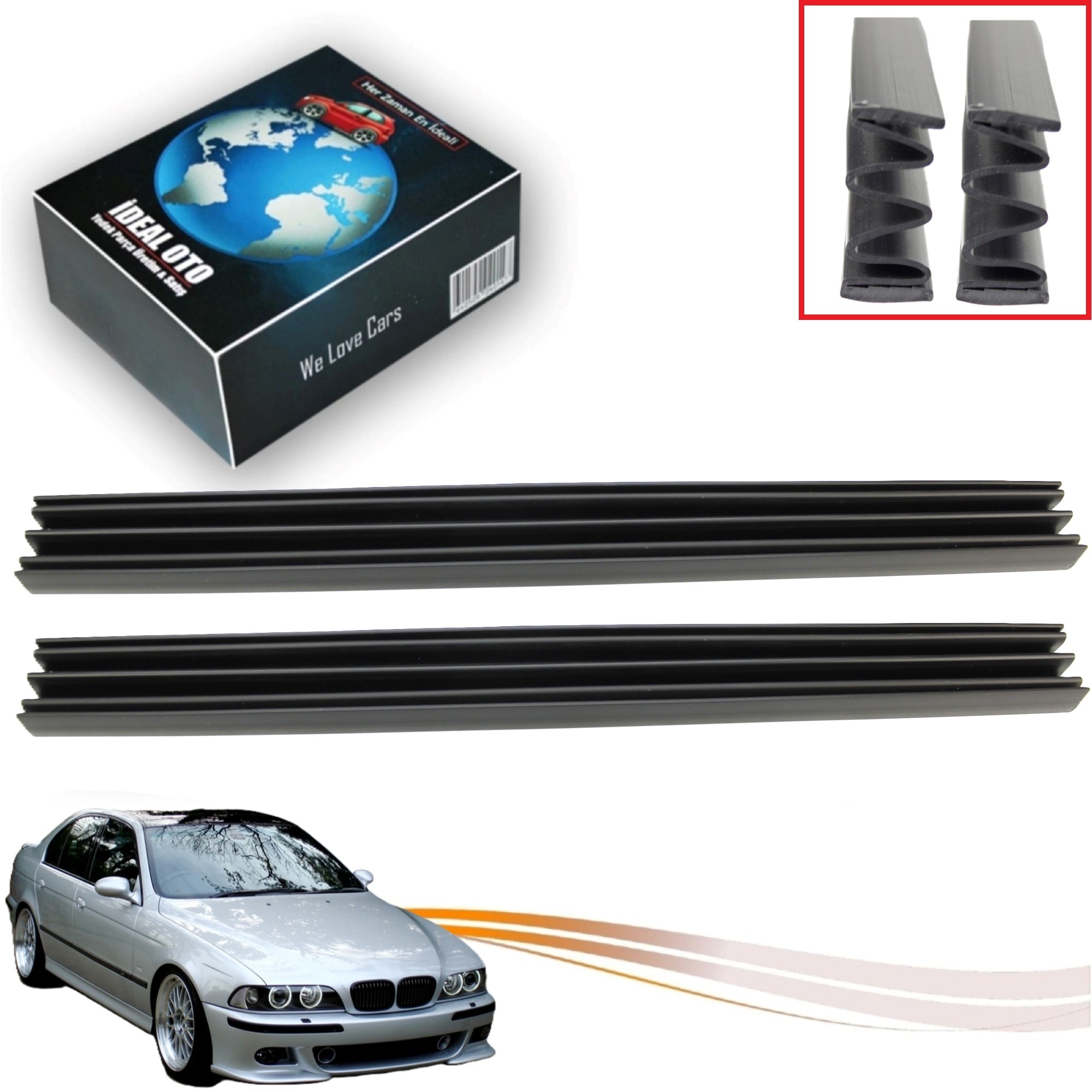 BMW 5 Serisi E39 Sunroof Cam Körüğü Takımı (OEM 54128202281 / 54128202282)