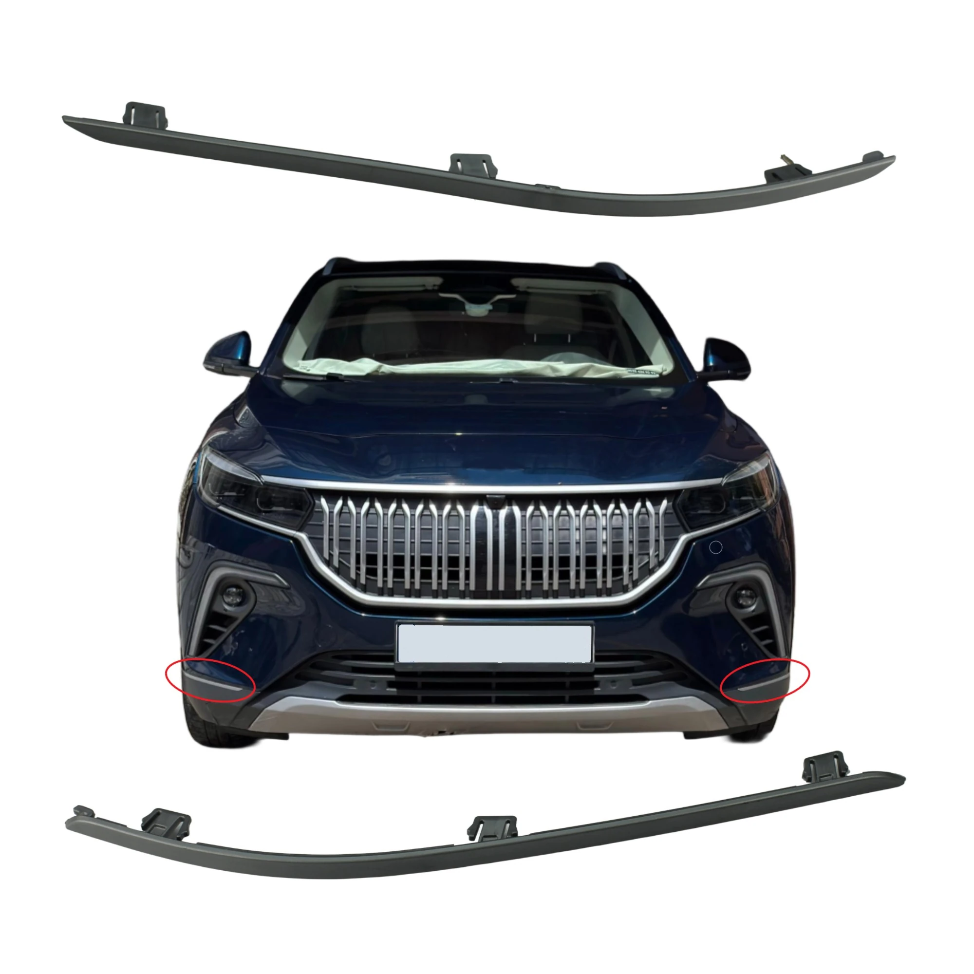 Togg T10X Ön Tampon Alt Çıtası Sağ & Sol (Gri)