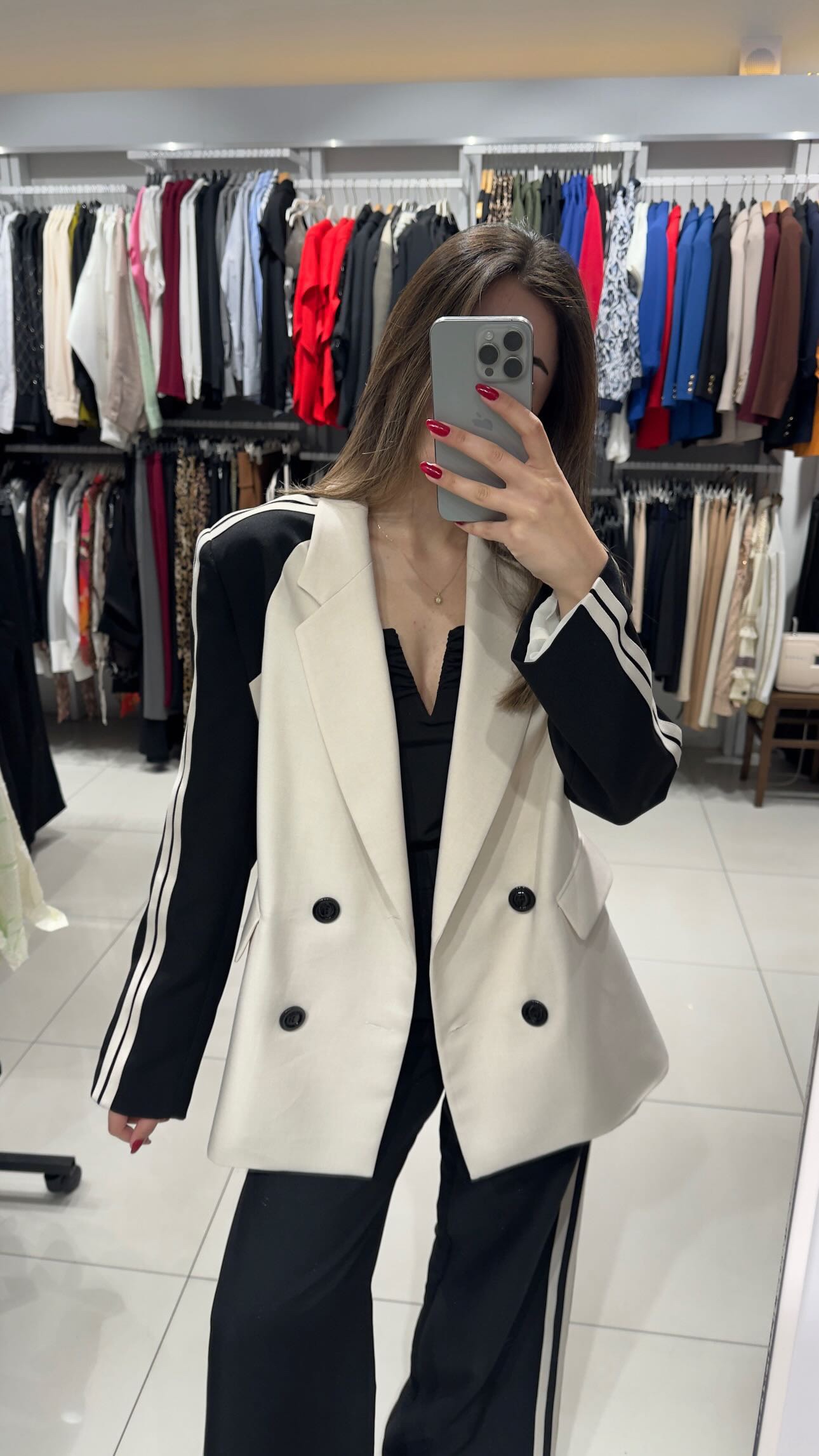 Çizgili Blazer Takım