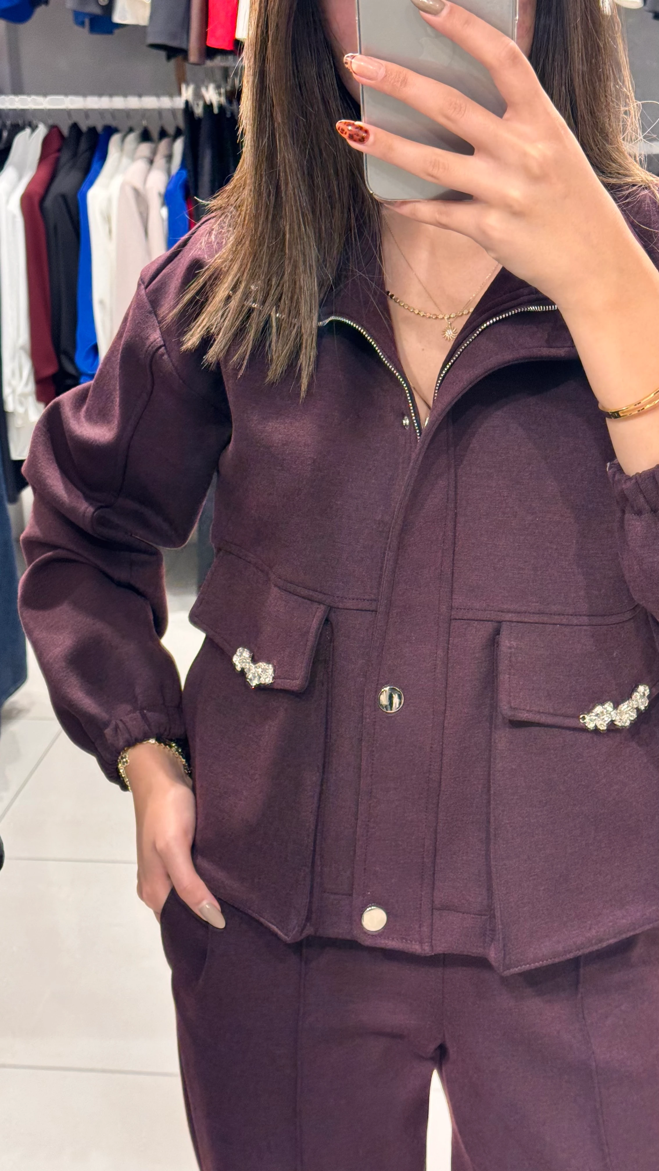 Taş Detay Eşofman Takım